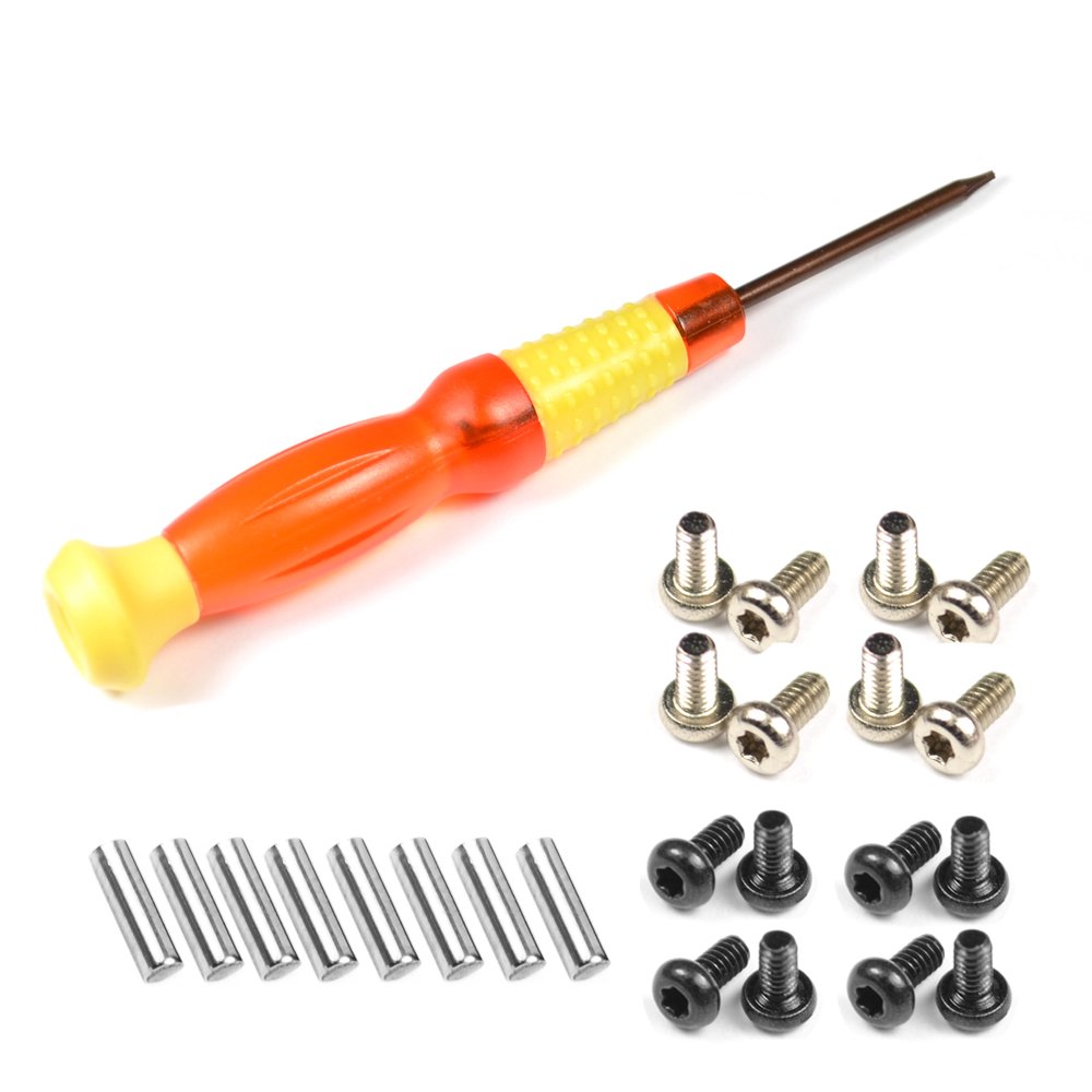 8 Replacement Headband Screws, 8 Logo Screws, 8 Hinge Pins & Screwdriver Tool Kit for Monster Beats Studio/Studio 2.0/Wireless - Headphone Repair Parts for DIY Fixing at Home or Office