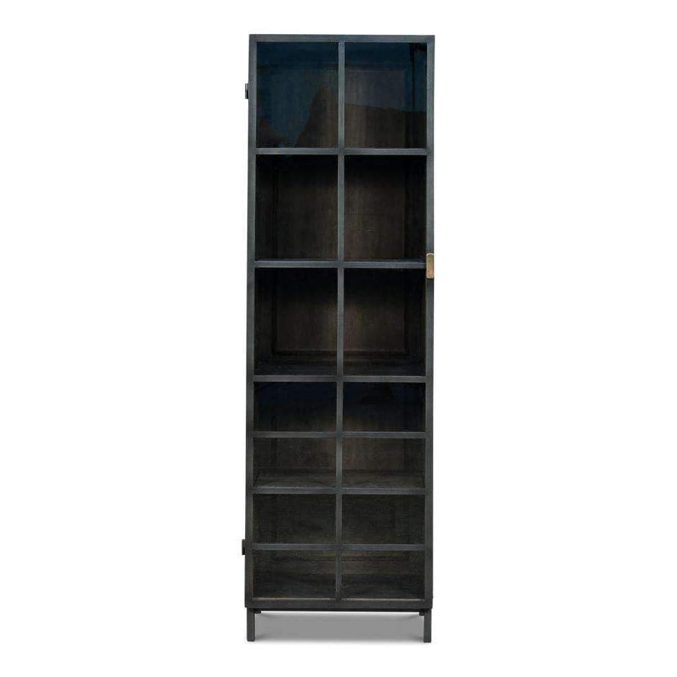 Elegant Glass Display Cabinet with Wooden Frame - Perfect for Showcasing Collectibles, Jewelry & Home Decor