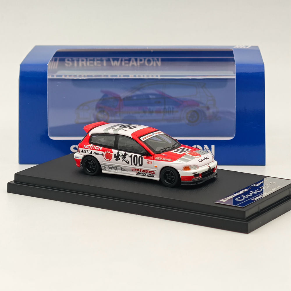 1/64 Scale Honda Civic EG6 Diecast Model Car - Limited Edition Idemitsu Livery, Street Weapon Series, Collectible Toy for Car Enthusiasts - Perfect for Display, Gifts, and Racing Scenes