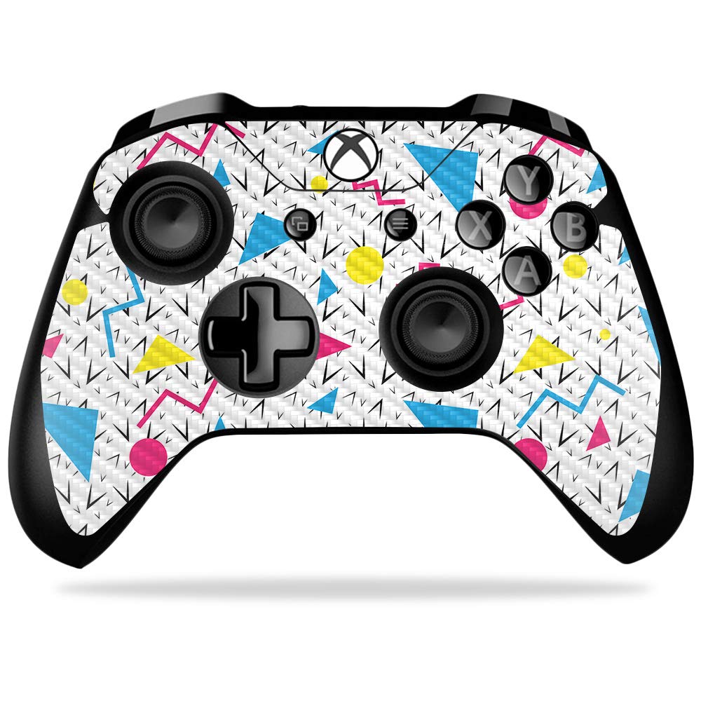 MightySkins Carbon Fiber Skin for Microsoft Xbox One X Controller - 90s Retro Gaming Design | Protective & Durable Textured Finish | Easy to Apply & Remove | Made in USA | Perfect for Gaming Enthusiasts & Collectors