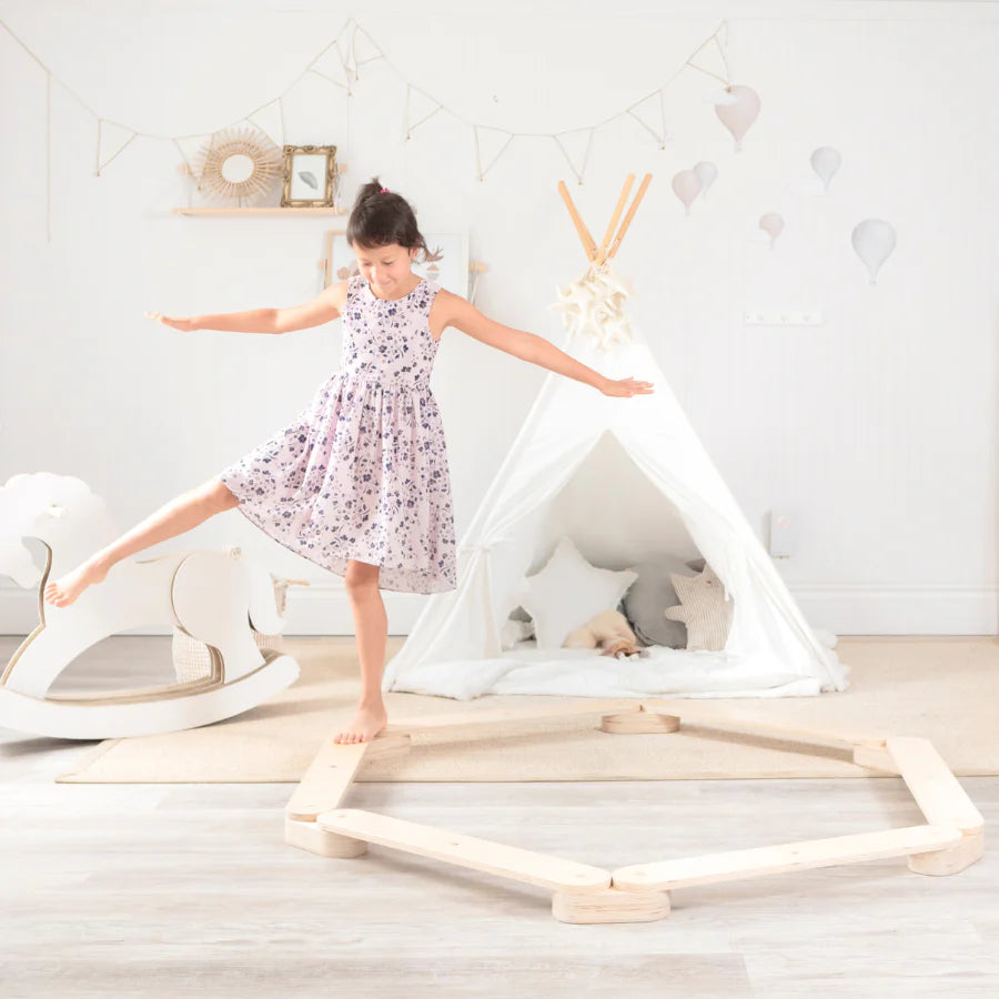 Hana Balance Beam Set - 7 Piece Gymnastics Equipment for Kids & Toddlers - Perfect for Home Training, Playroom, and Indoor Exercise