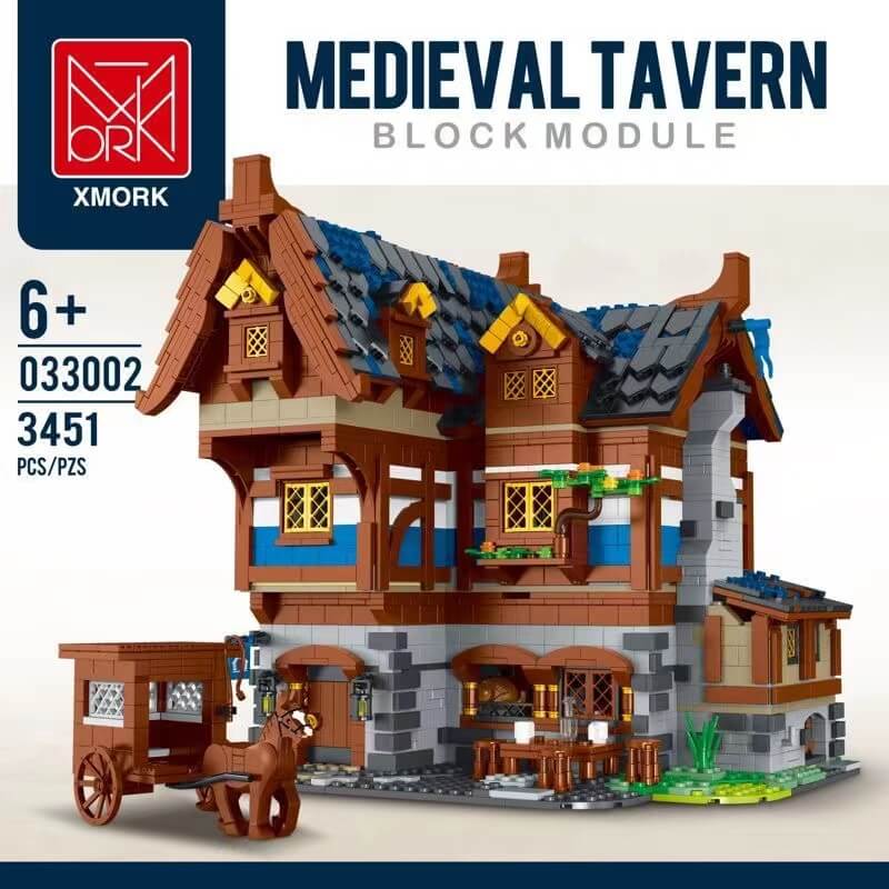 MORK MODEL 033002 Medieval Tavern Miniature - Hand-Painted Fantasy RPG Diorama for Dungeons & Dragons, Warhammer, Tabletop Gaming - Perfect for Wargaming Terrain and Collectors Display