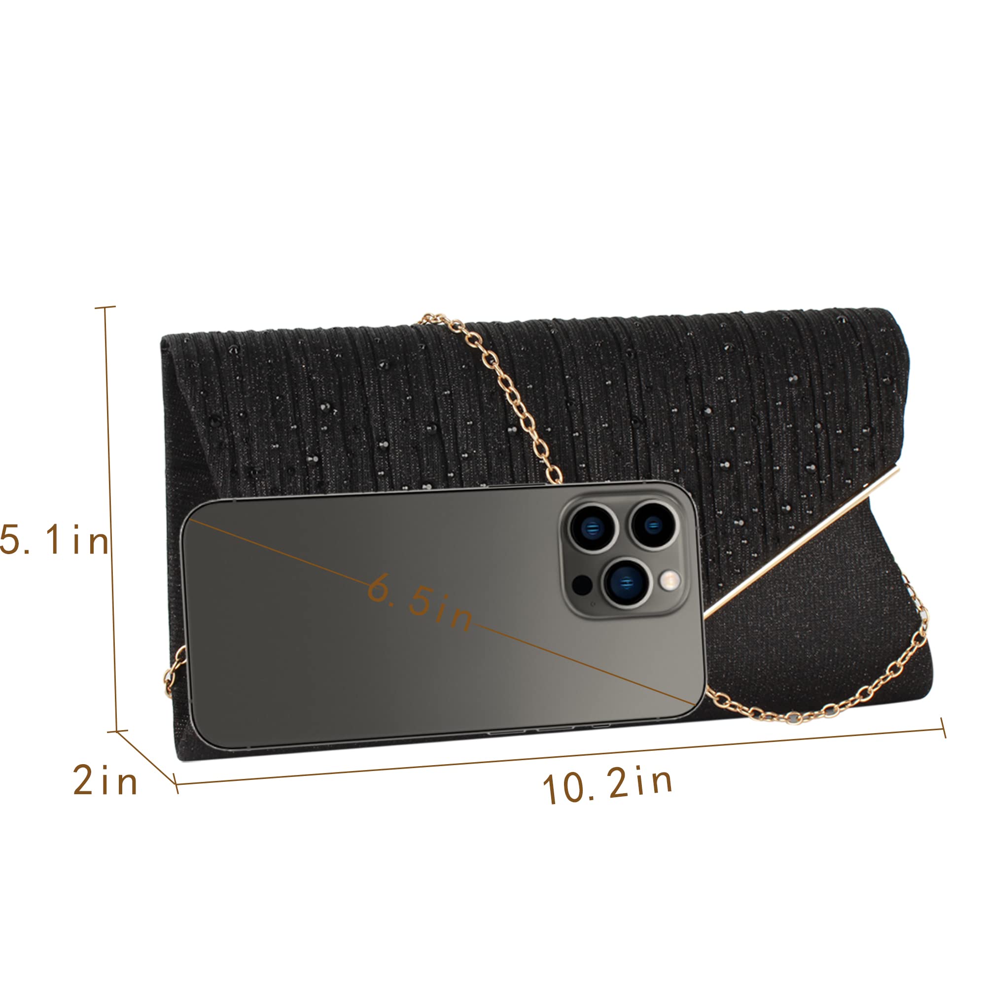 **Aisi Rhinestone Studded Women's Clutch Purse - Elegant Flap Envelope Handbag with Chain Strap for Party, Prom & Evening Events**    *(Perfect for Weddings, Cocktail Parties, Date Nights & Special Occasions)*