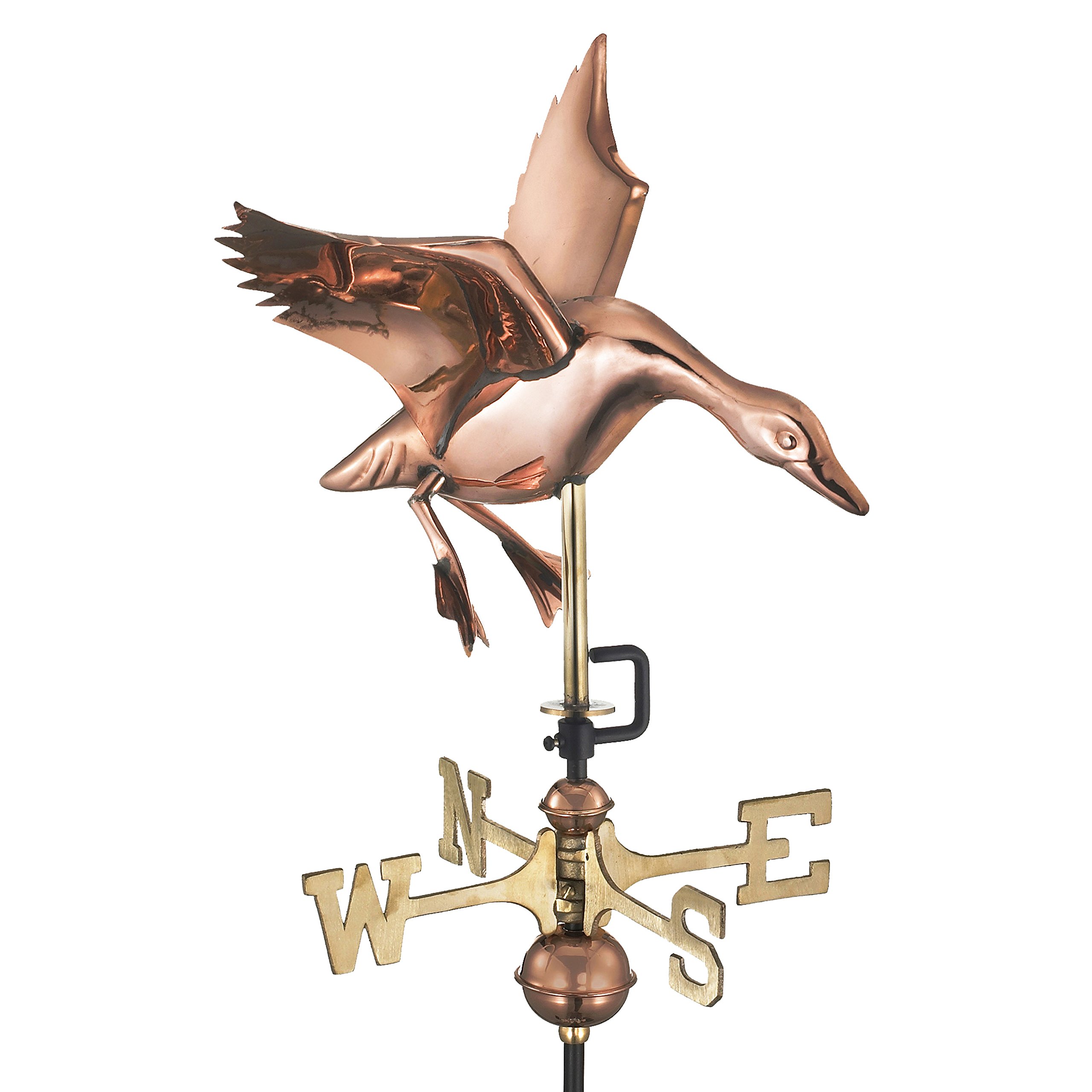 Good Directions 804PG Landing Duck Weathervane - Polished Copper Garden Decor with Pole | Rustic Outdoor Decoration for Yard, Farmhouse & Patio
