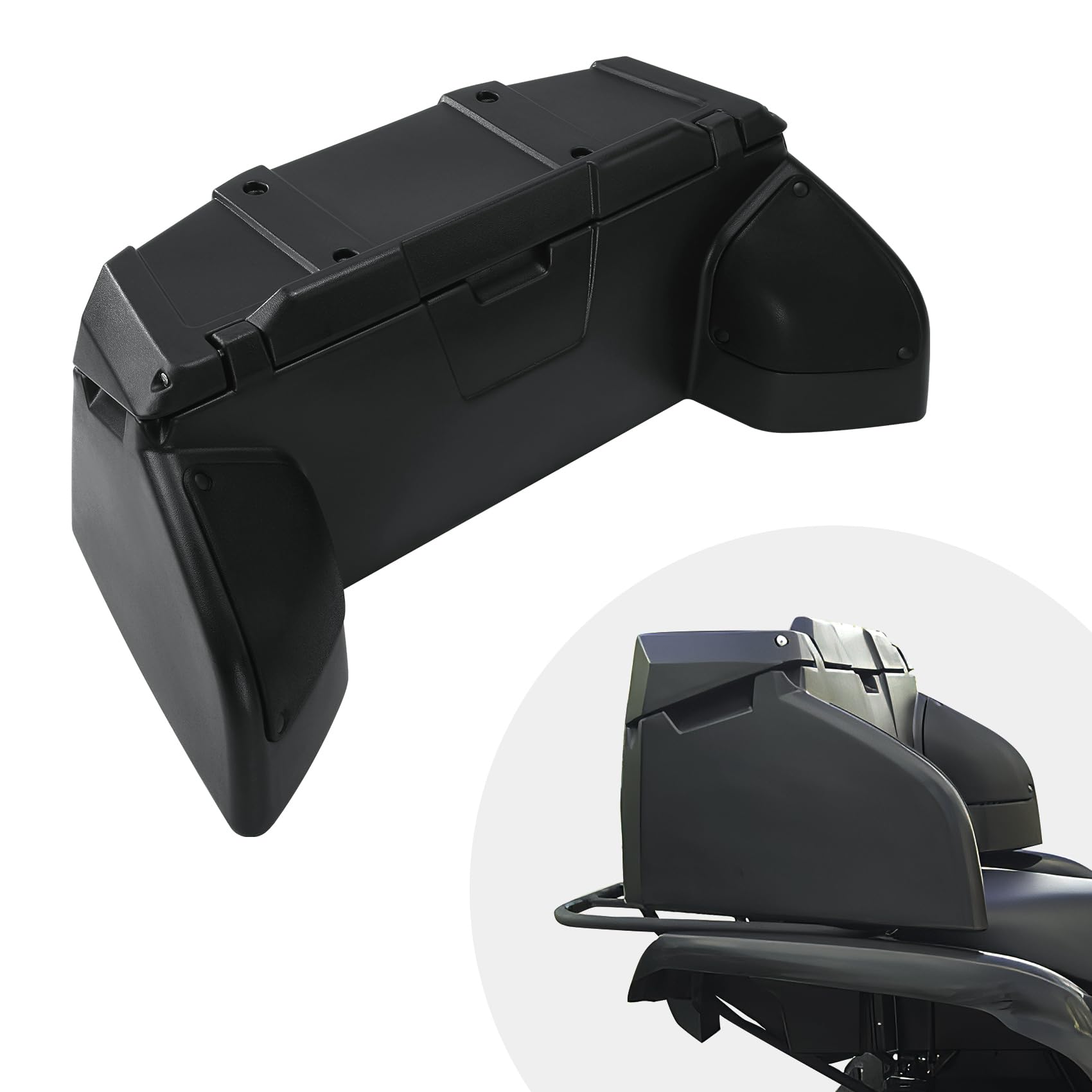 TCMT 95L Rear Seat Rack Trunk Cargo Storage Box for ATV - Black Waterproof Luggage Carrier | Perfect for Outdoor Adventures, Camping & Off-Road Travel