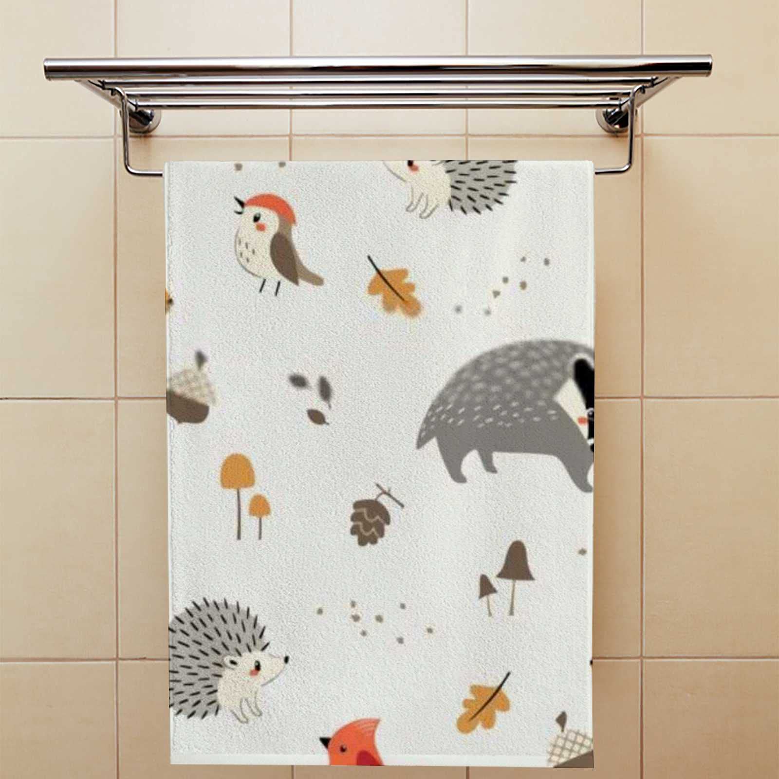 Cute Cartoon Kawaii Woodland Animals & Birds Microfiber Towel Set - 2 Pack 15