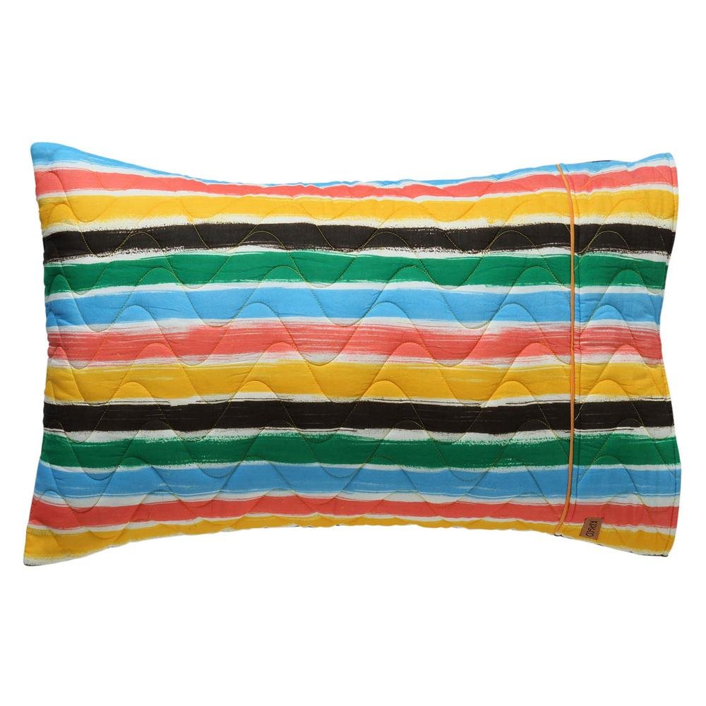 Stripey Strokes Quilted Single Pillowcase - Soft Cotton Decorative Pillow Cover for Bedroom, Sofa & Home Decor