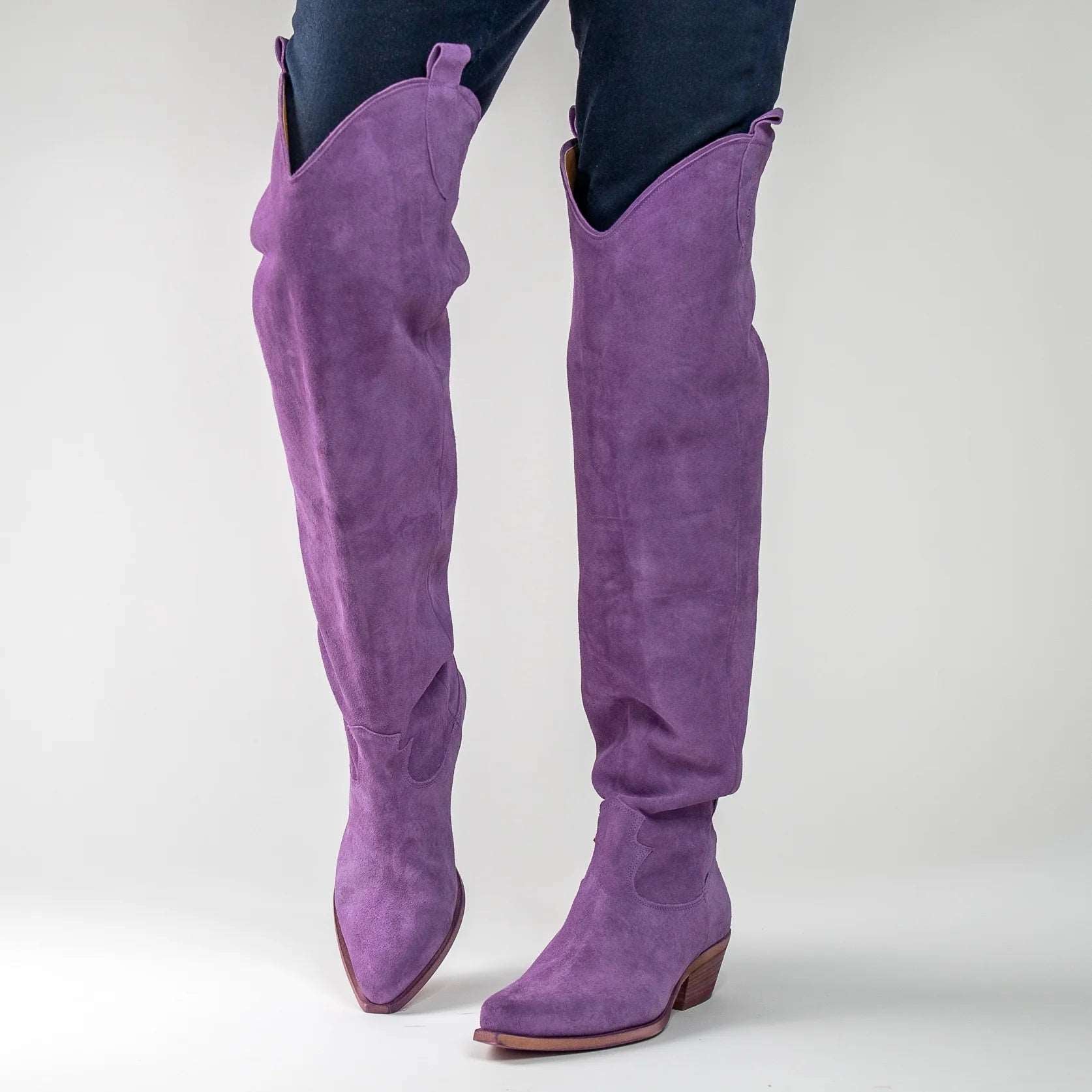 Cynthia Richard Laramie Suede Boots for Women - Soft Lilac Purple Ankle Booties, Comfortable & Stylish for Fall/Winter, Perfect for Office, Dating & Casual Outfits