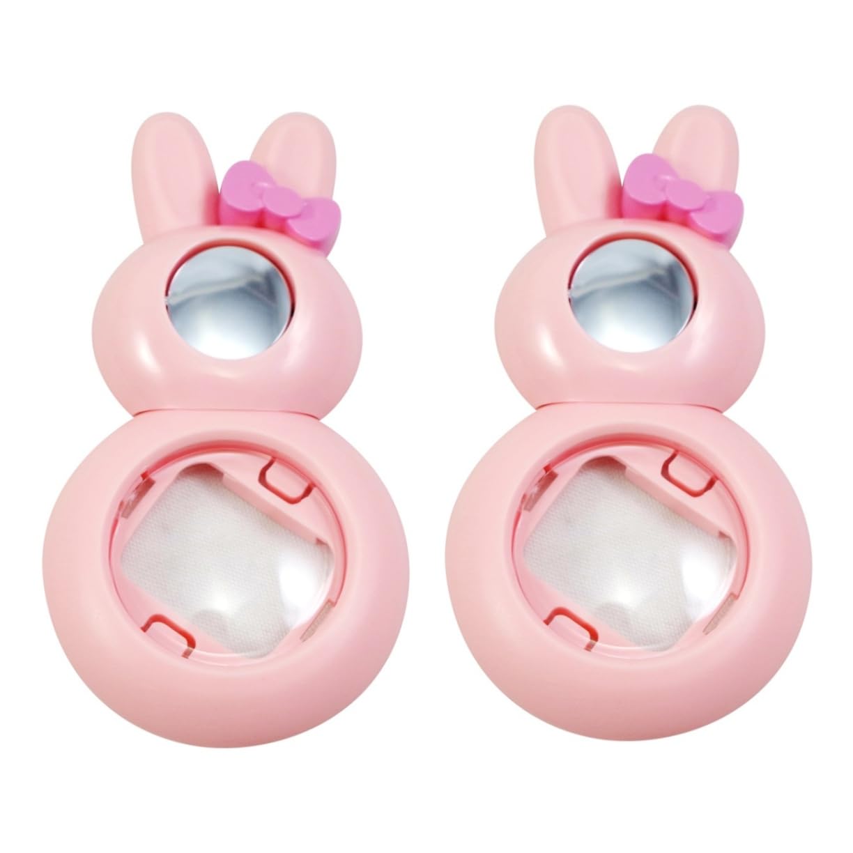 HOMSFOU 2-Pack Rabbit Design Selfie Mirror Lens for Instax Mini 7/8 Camera - Pink Stylish Portrait Accessory for Travel, Parties & Social Media Photography