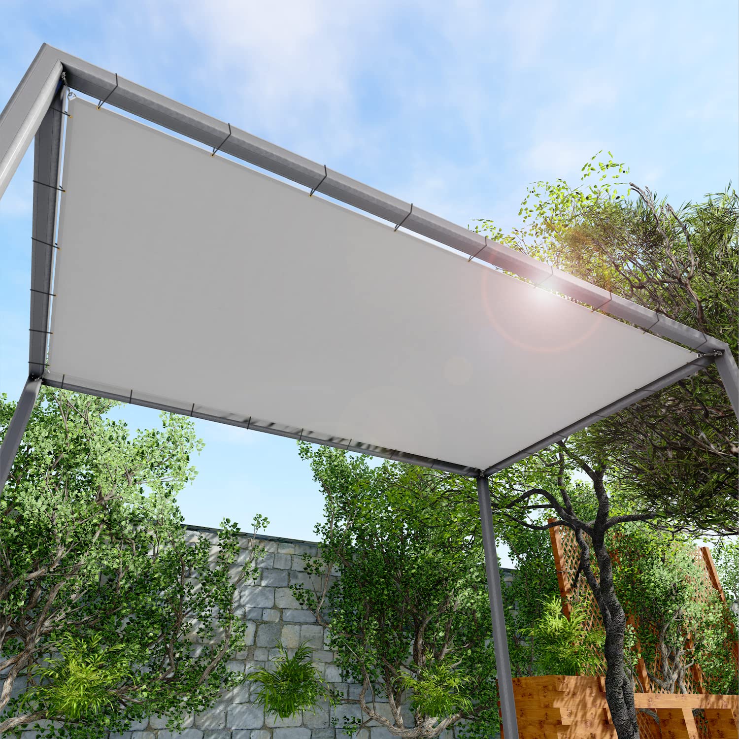 3' x 13' Waterproof Sun Shade Sail - UV Block Outdoor Canopy Cover for Patio, Backyard, Garden, Deck & Pergola - Light Gray - Perfect for Sun Protection, Outdoor Relaxation & Summer Shade Solutions