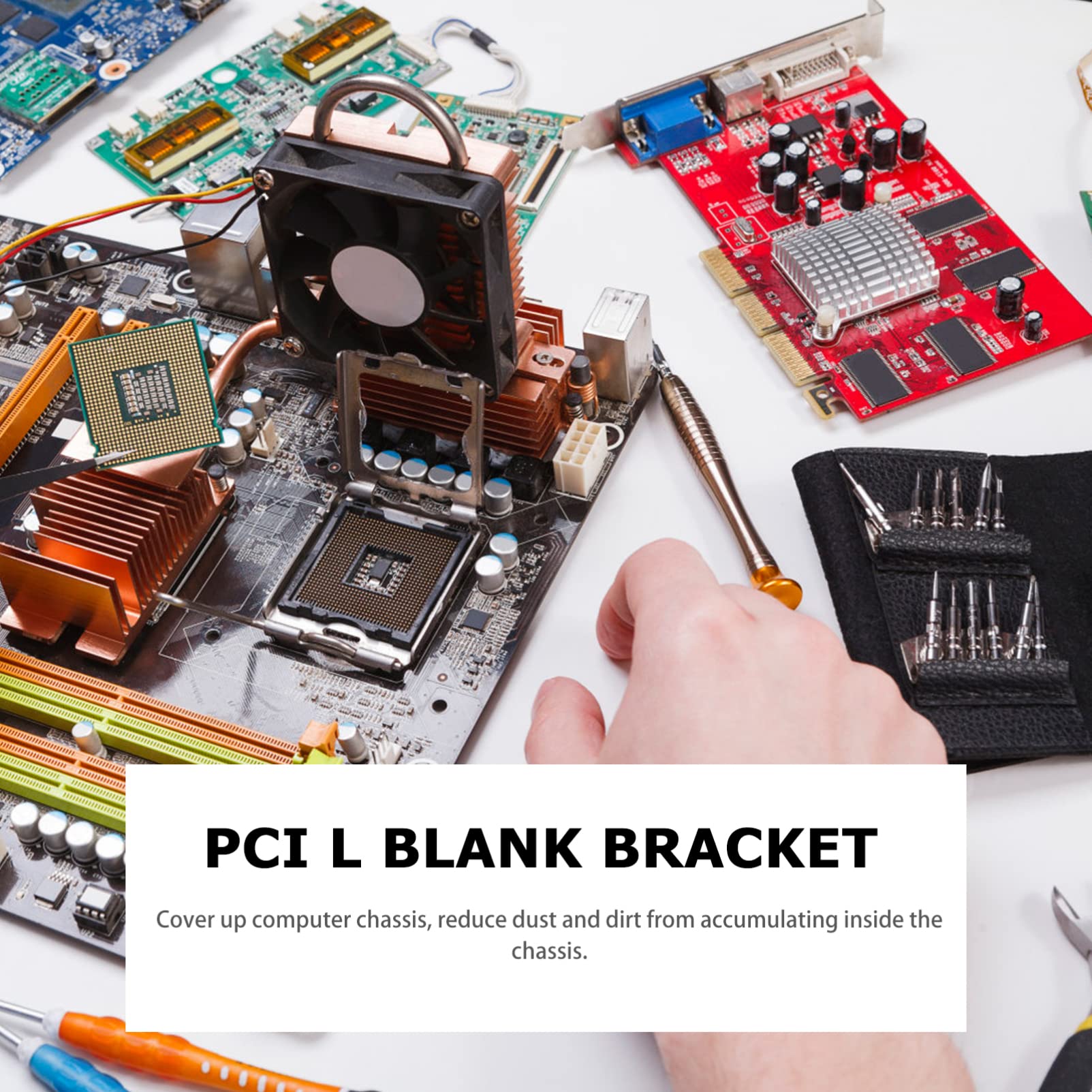 20 Pack PCI Slot Covers for Computer Case - Half Height 2U Steel Blank Bracket - White | OSALADI Graphics Card Chassis Bits | Perfect for PC Builds, Server Racks & IT Maintenance
