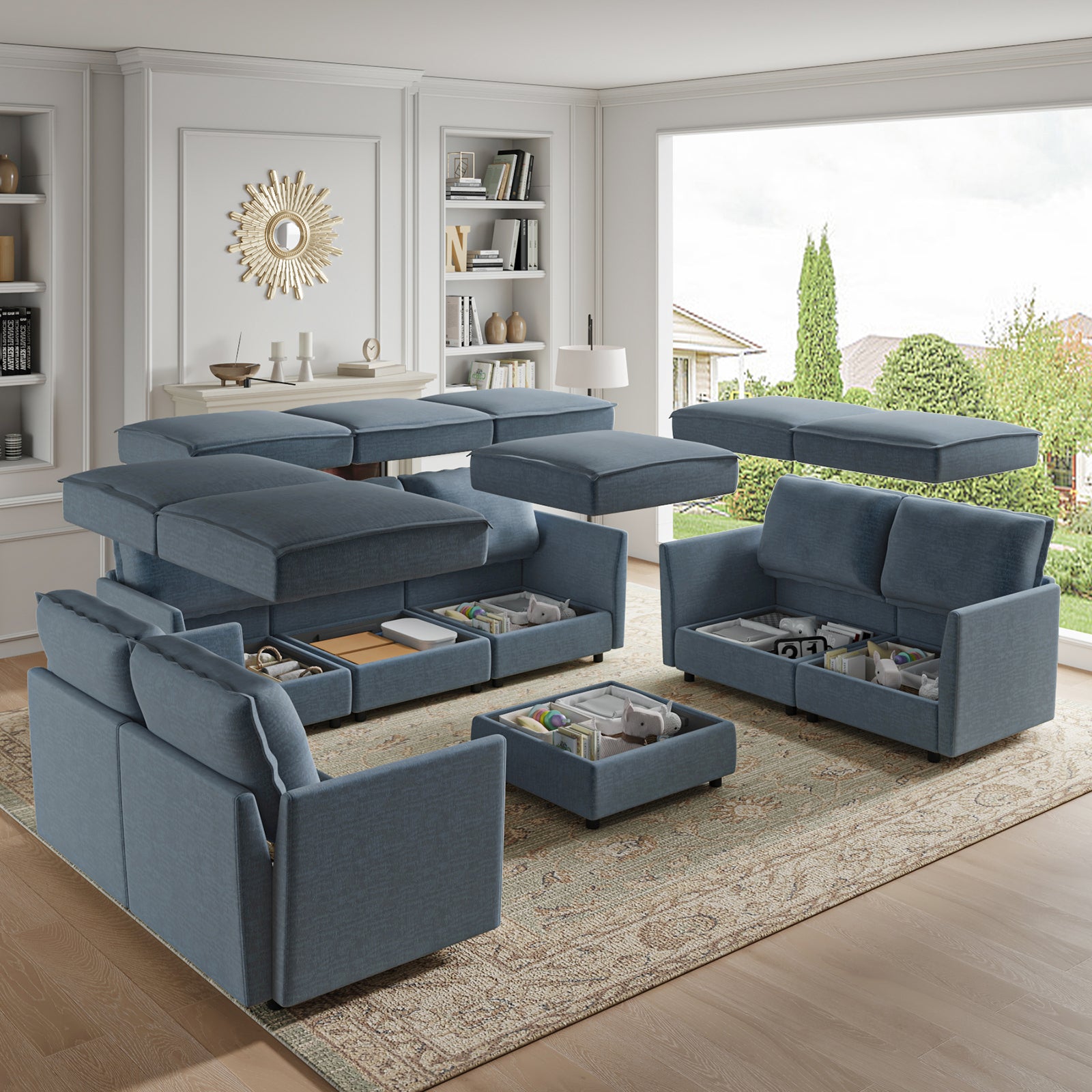 Harmetrix Oversized Soft Sectional Couch with Storage | Modern L-Shaped Sofa Bed with Hidden Compartment | Perfect for Living Room, Family Room & Small Spaces