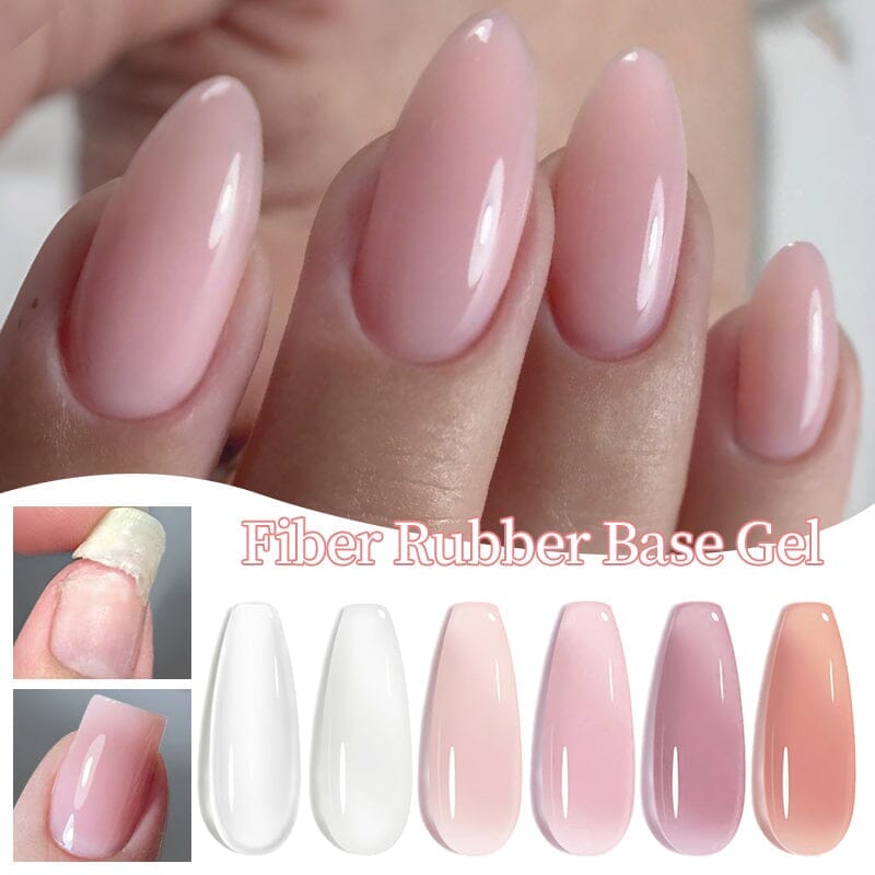 10ml Fiber Rubber Base Gel - Strong Nail Extension & Repair Kit for Salon & Home Manicures | DIY Nail Art & Professional Nail Enhancement