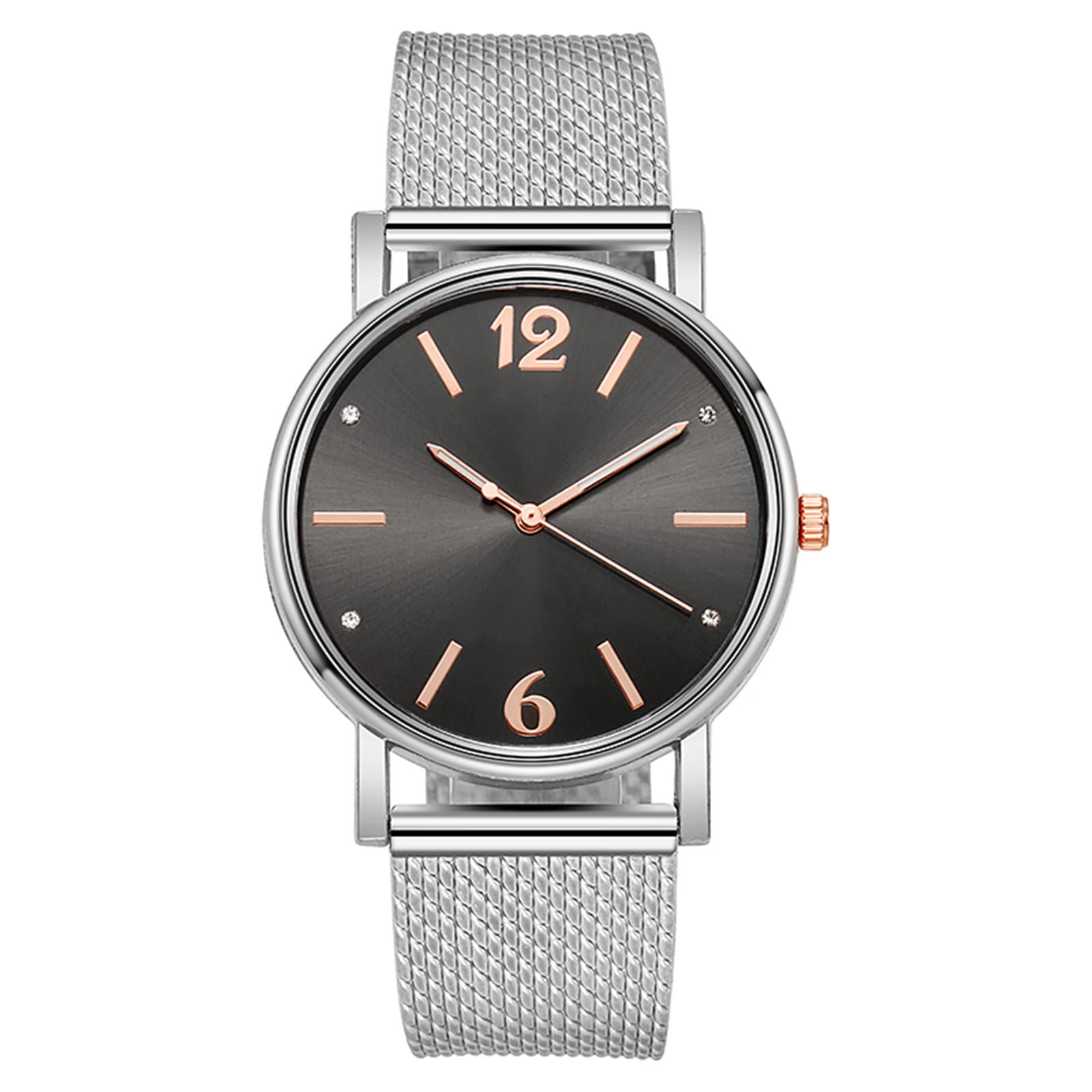 Ladies Diamond Quartz Watch - Fashion Mesh Strap for Women | Office & Party Wear