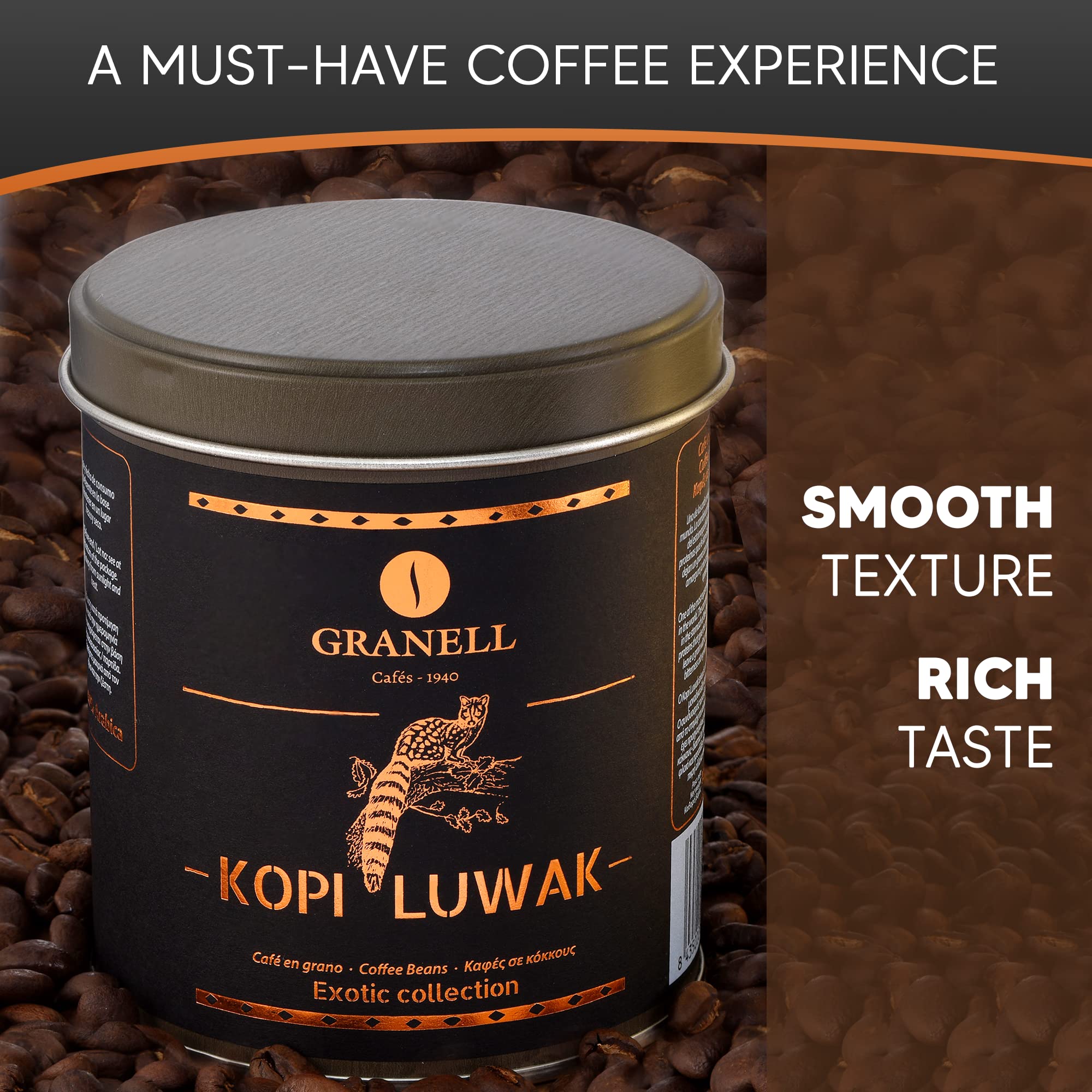 Premium Wild Civet Arabica Coffee Beans - Medium Roast Indonesian Luwak Gourmet Coffee (100g) - Perfect for Gifts, Home Brewing & Special Occasions
