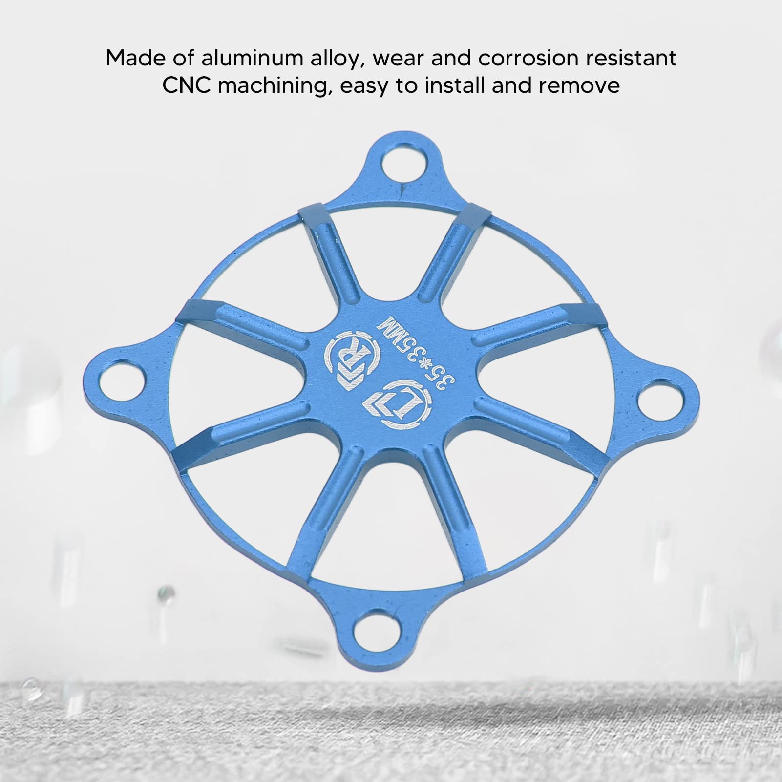 35x35mm Aluminum Alloy RC Motor Cooling Fan Cover - Durable Protection for RC Motors (Dark Blue) | Perfect for RC Cars, Drones & DIY Electronics Cooling Systems