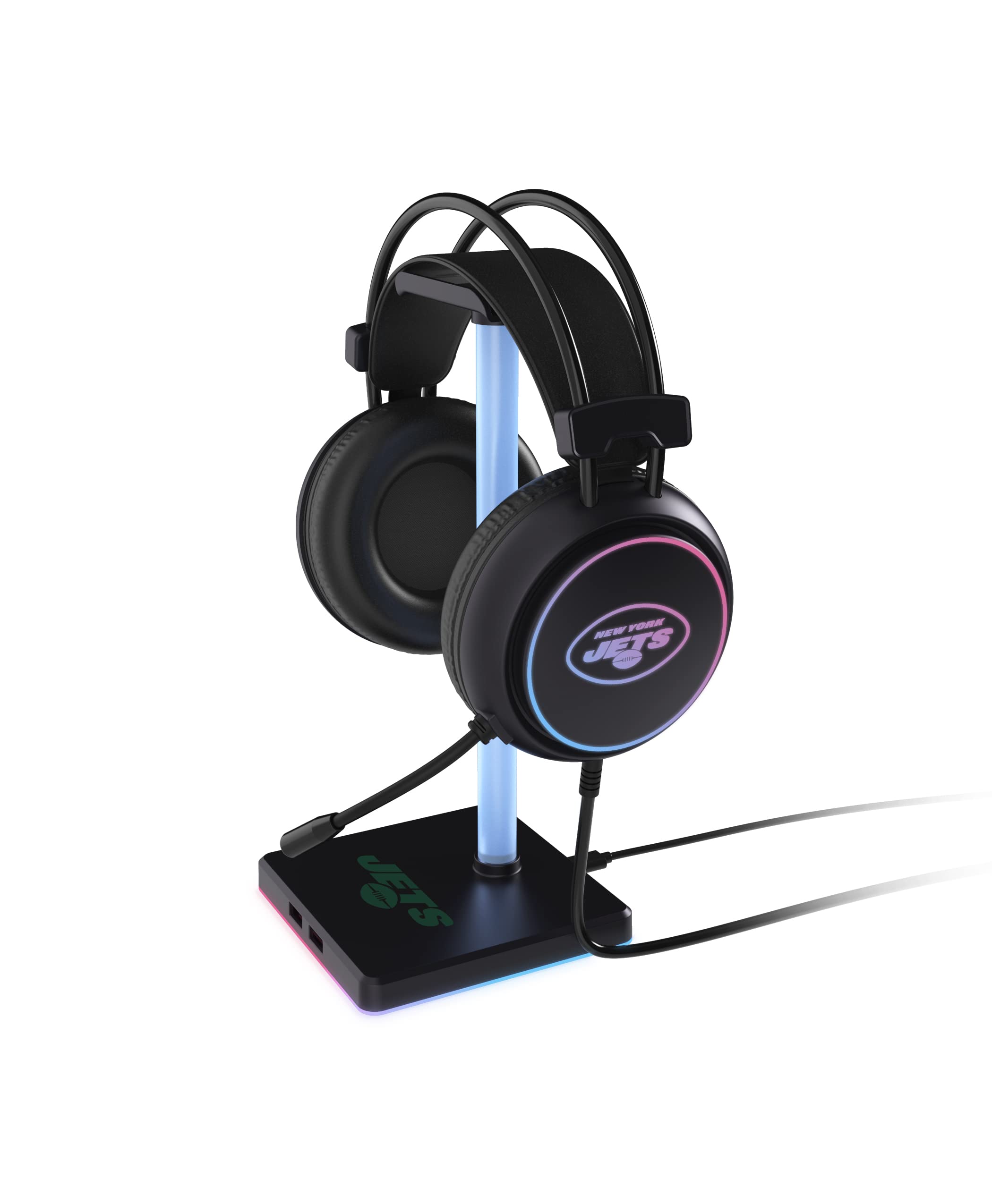 SOAR NFL LED Gaming Headset with Stand - Wireless Bluetooth Headphones with Microphone for PC/PS4/Xbox - Perfect for Gaming, Streaming & Sports Fans