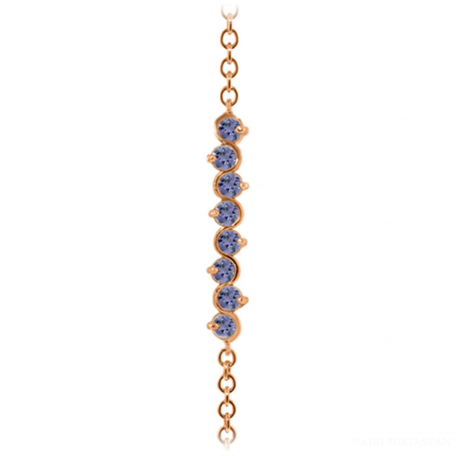 1.55 Carat Natural Tanzanite 14K Solid Rose Gold Bracelet for Women - Elegant Jewelry Gift for Anniversary, Birthday & Special Occasions