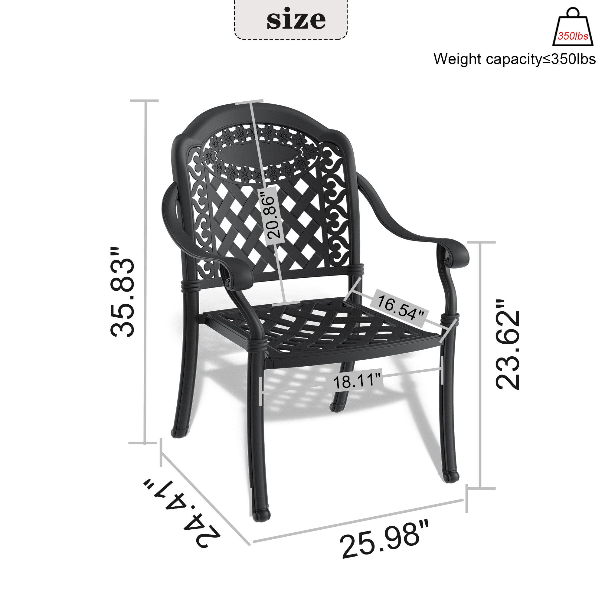 4-Piece Cast Aluminum Patio Dining Set - Black Frame with Colorful Cushions for Outdoor Entertaining & Backyard Relaxation