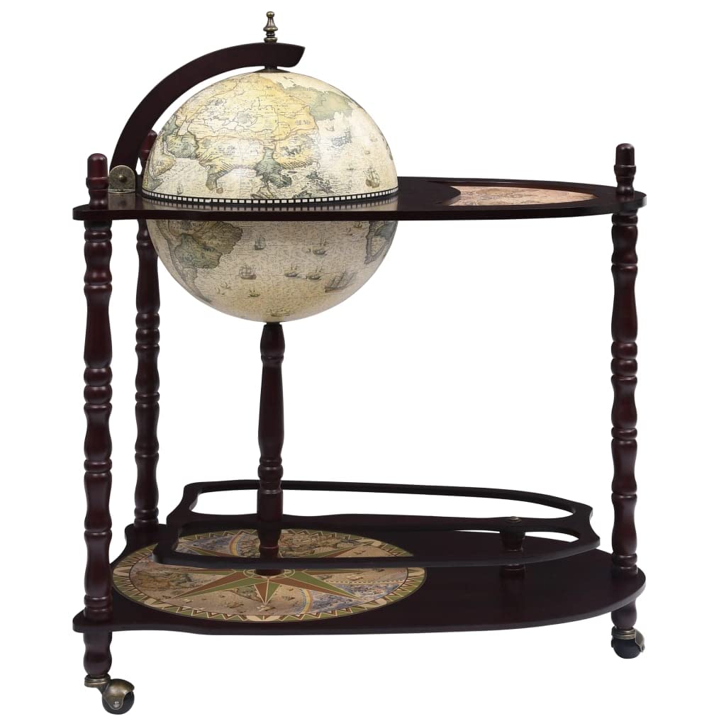 Premium Globe Bar Cart Stand - Sturdy & Elegant Wine Serving Cart for Home Bar, Party, or Restaurant Use