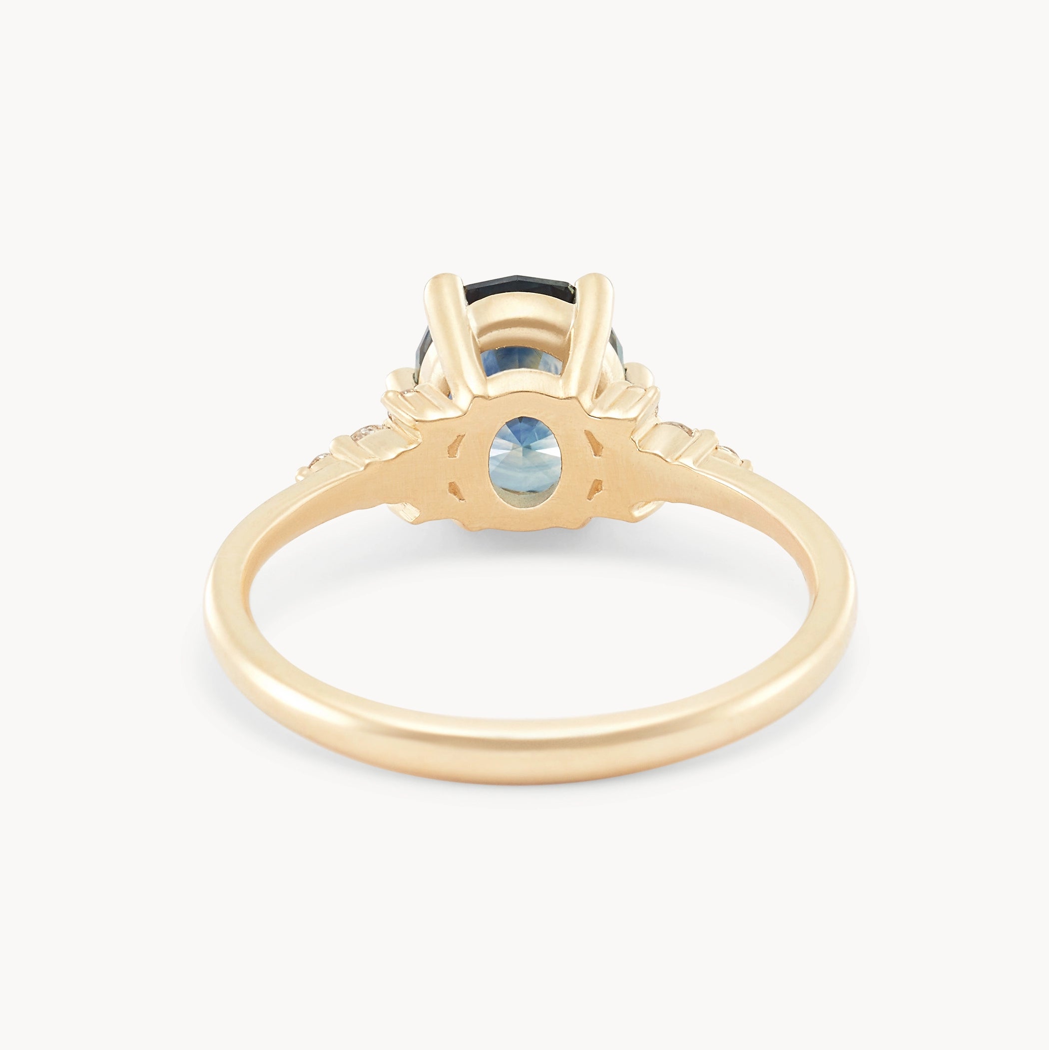 14K Yellow Gold Blue Sapphire Ring - Unique Midnight Garden Design for Women | Elegant Jewelry Gift for Birthday, Anniversary & Special Occasions