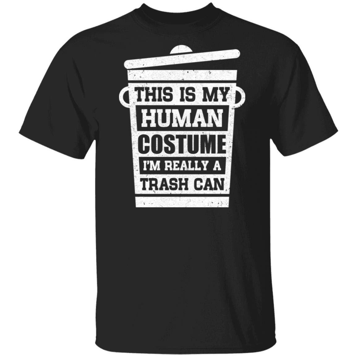 Funny Halloween Costume T-Shirt - Ateesdas Trash Can Design Short Sleeve Tee for Halloween Parties & Cosplay Events