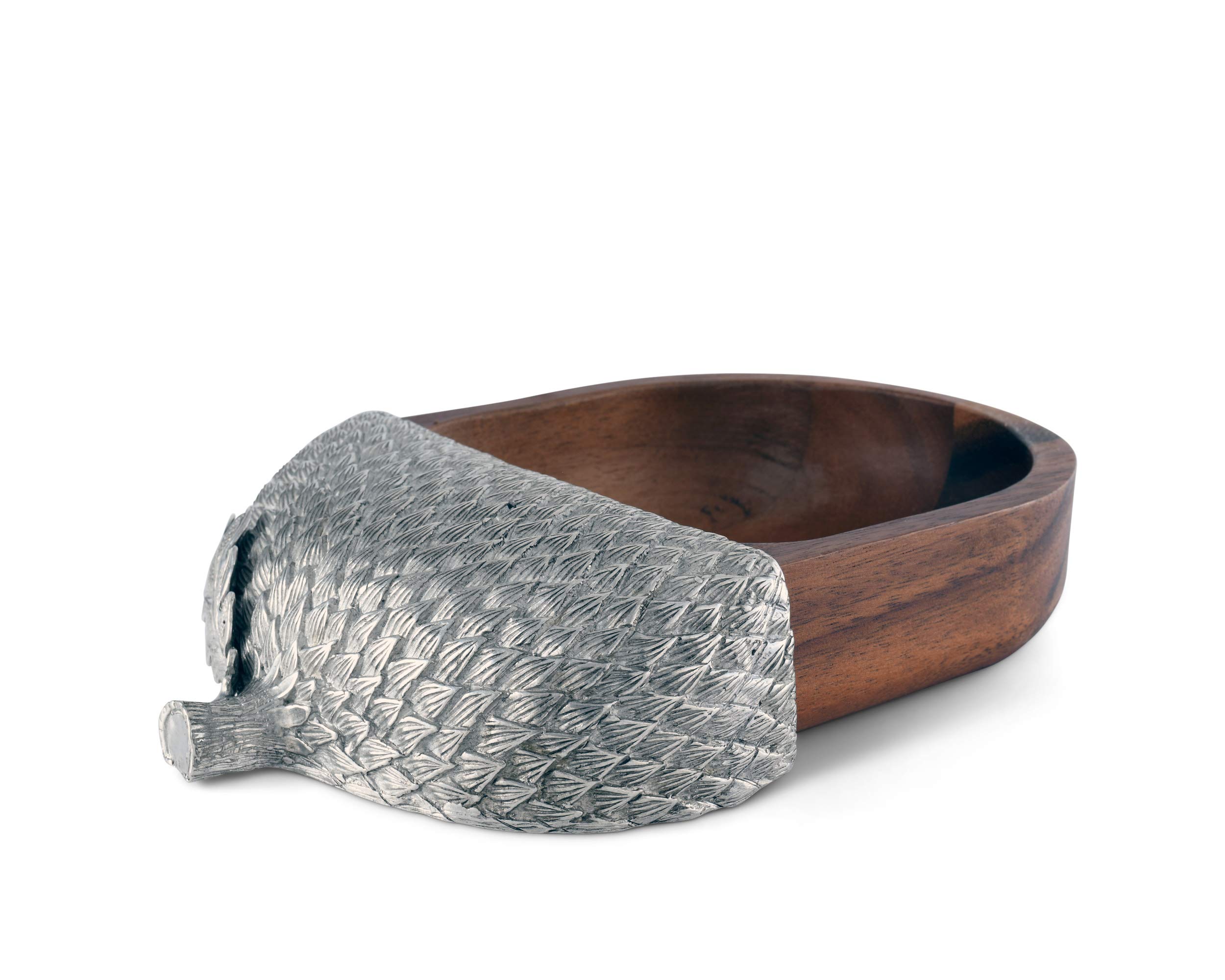 Vagabond House 9-Inch Wood Acorn Nut Candy Snack Bowl - Perfect for Holiday Parties, Home Decor & Kitchen Storage