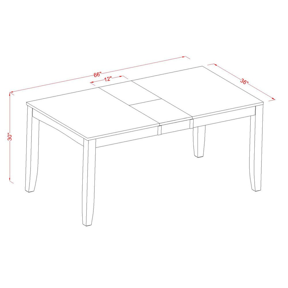 East West Furniture LYPF5-CAP-C Lynfield 5-Piece Kitchen Dining Set for 4 - 36x66 Inch Rectangle Table with Butterfly Leaf Extension & 4 Linen Upholstered Chairs | Perfect for Small Spaces, Breakfast Nooks & Cozy Family Meals