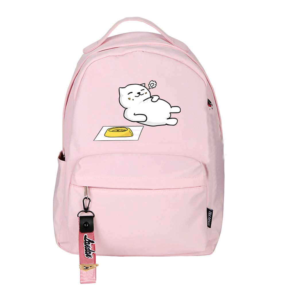 Cute Neko Atsume Cat Backpack for Women - Kawaii Laptop Daypack for Travel & School