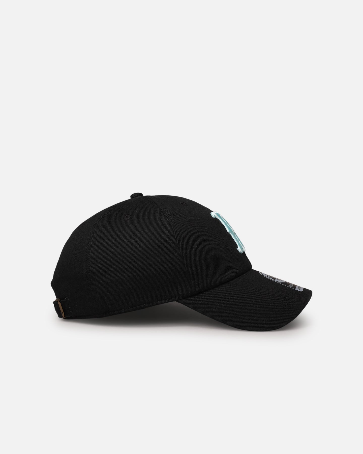 47 Brand Boston Red Sox 47 Clean Up Adjustable Strapback Hat - Black & Turquoise Baseball Cap for Men - Perfect for Game Day, Casual Wear & Sports Fans