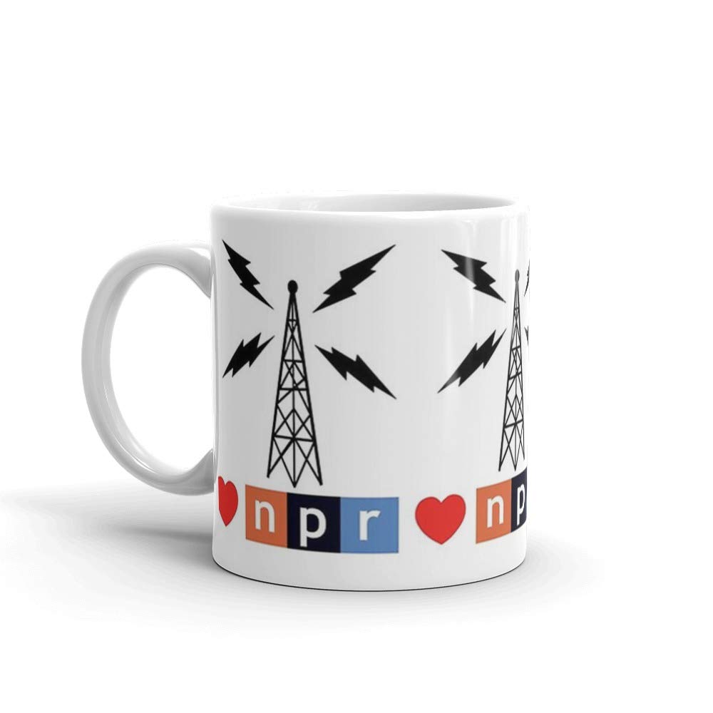 NPR 11 Oz White Ceramic Coffee Mug - Perfect for Office, Home & Gifts
