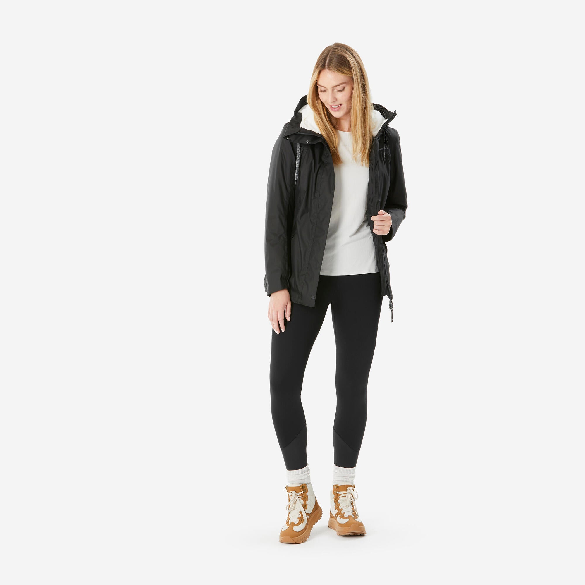 Quechua Women's Waterproof Winter Hiking Jacket - SH500 Warm Down Coat for Cold Weather Up to 14°F - Perfect for Outdoor Adventures, Snow Sports & Winter Travel