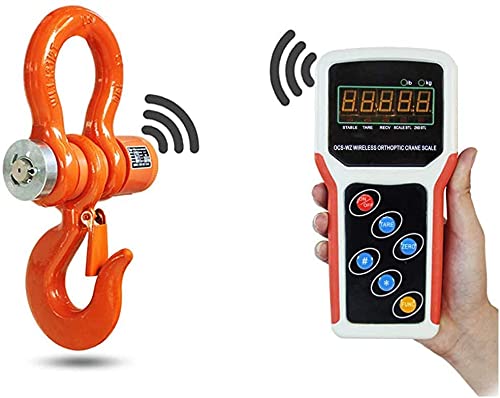 5T Wireless Crane Scale - Heavy Duty Digital Hanging Scale 11000lb/5000kg with Remote Control - Perfect for Construction, Shipping & Industrial Weighing