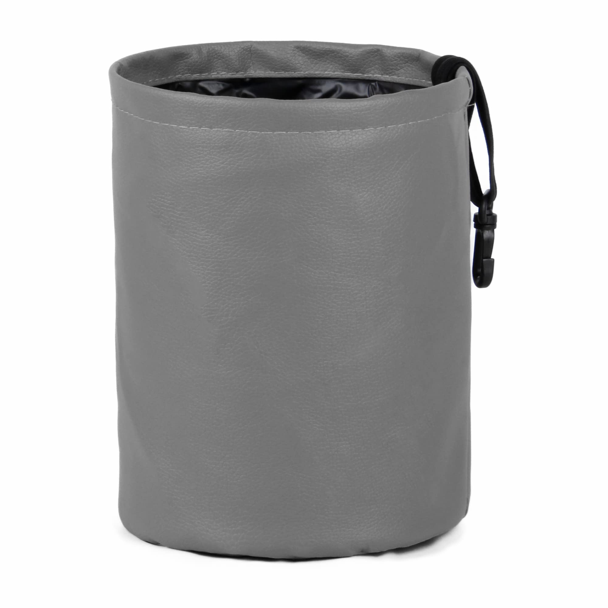 Waterproof PU Leather Collapsible Hanging Car Trash Can - Portable Pop Up Garbage Bin for Vehicles (1 Pack, Grey) | Ideal for Road Trips, Commuting & Keeping Your Car Clean