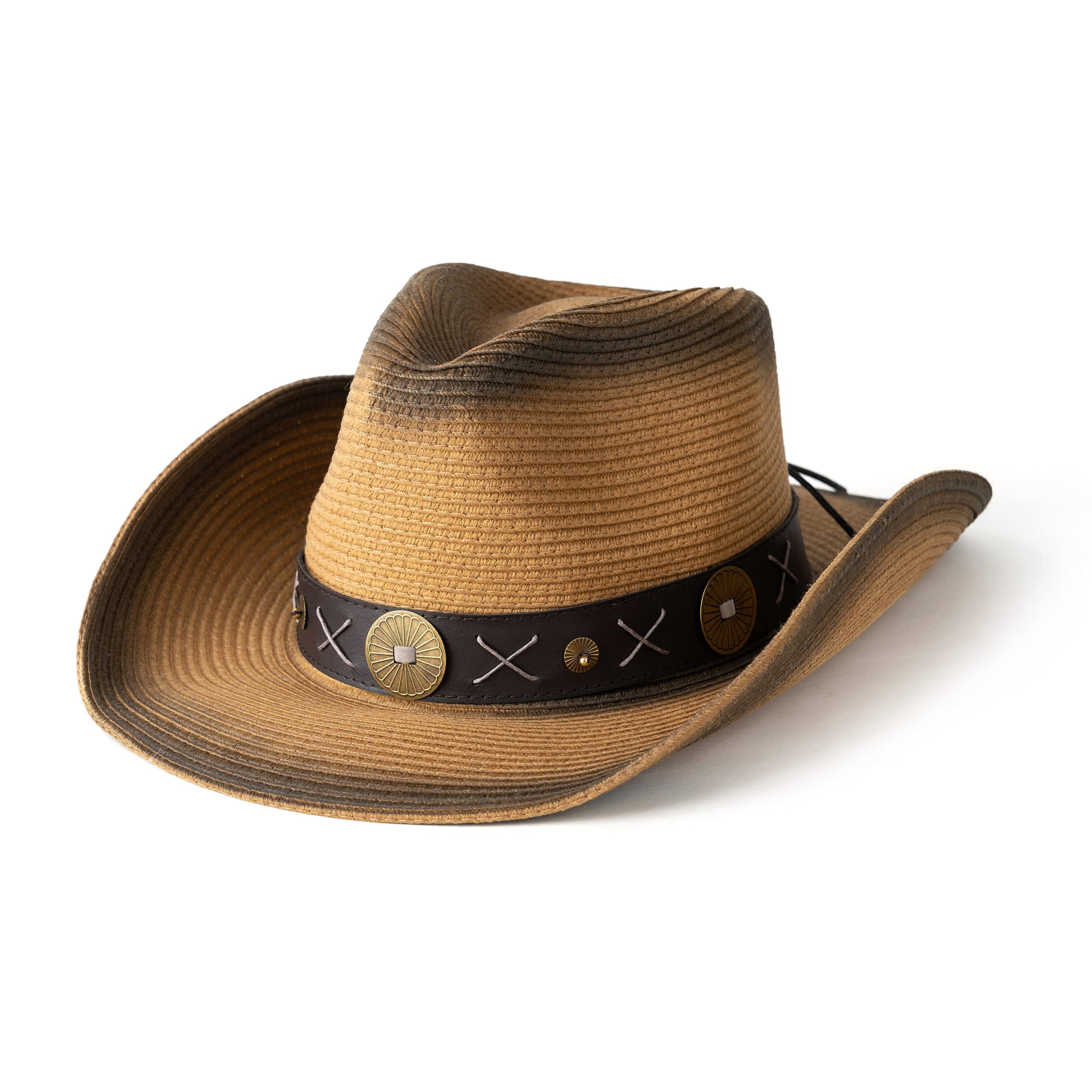 Stylish Gossifan Straw Cowboy Hat for Women & Men - Breathable Woven Western Cowgirl Hat - Perfect for Rodeo, Beach, Music Festivals & Outdoor Adventures