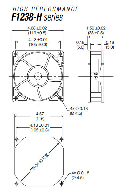 High Performance Mechatronics 120x120x38mm 12V DC Cooling Fan with Locked Rotor Alarm - Model F1238X12B2 FSR - Perfect for Server Racks, Industrial Equipment & PC Cooling Systems