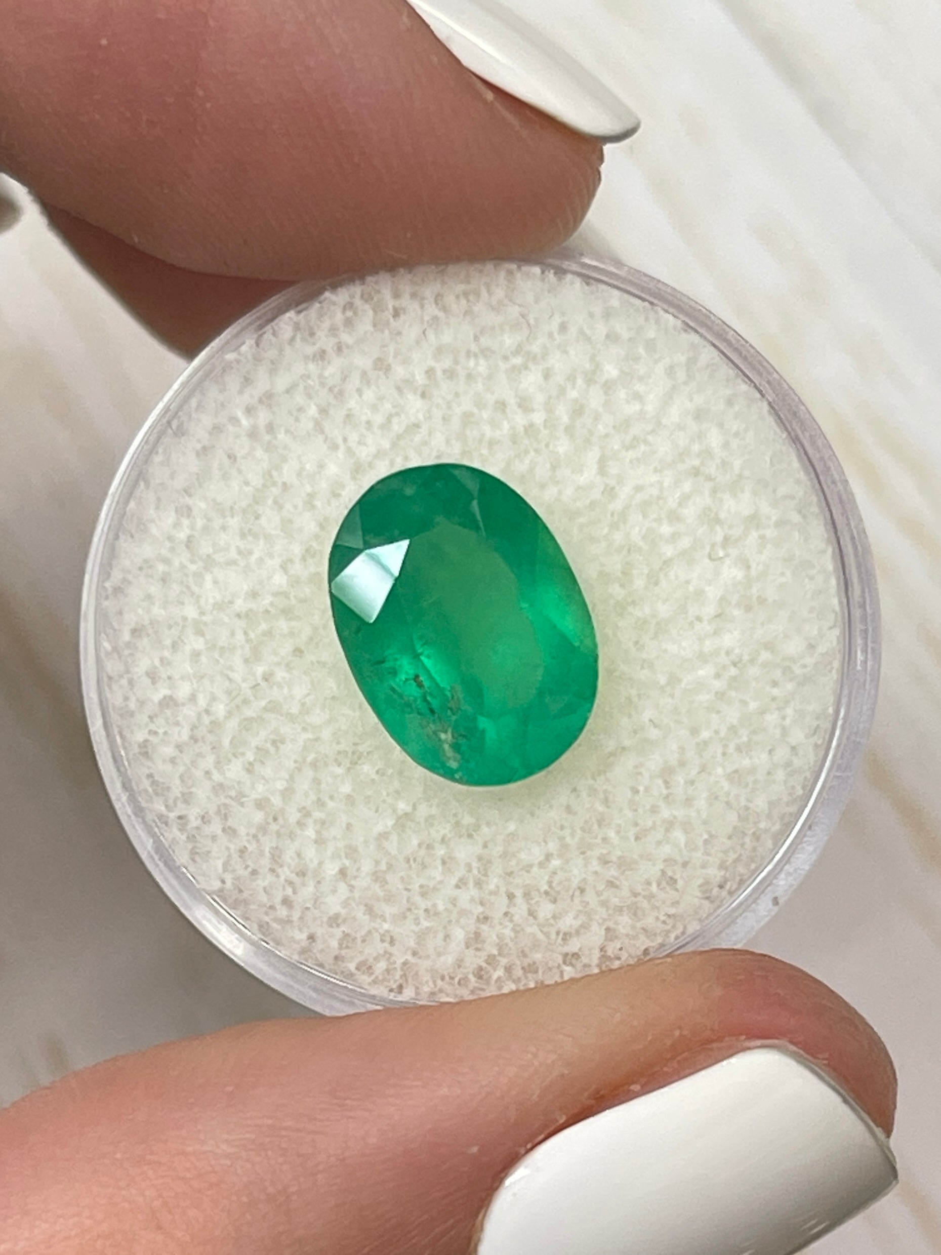 3.46 Carat Neon Green Natural Loose Colombian Emerald Oval Cut Gemstone for Jewelry Making & Engagement Rings | High-Quality Loose Emerald for Necklaces, Earrings & Custom Designs