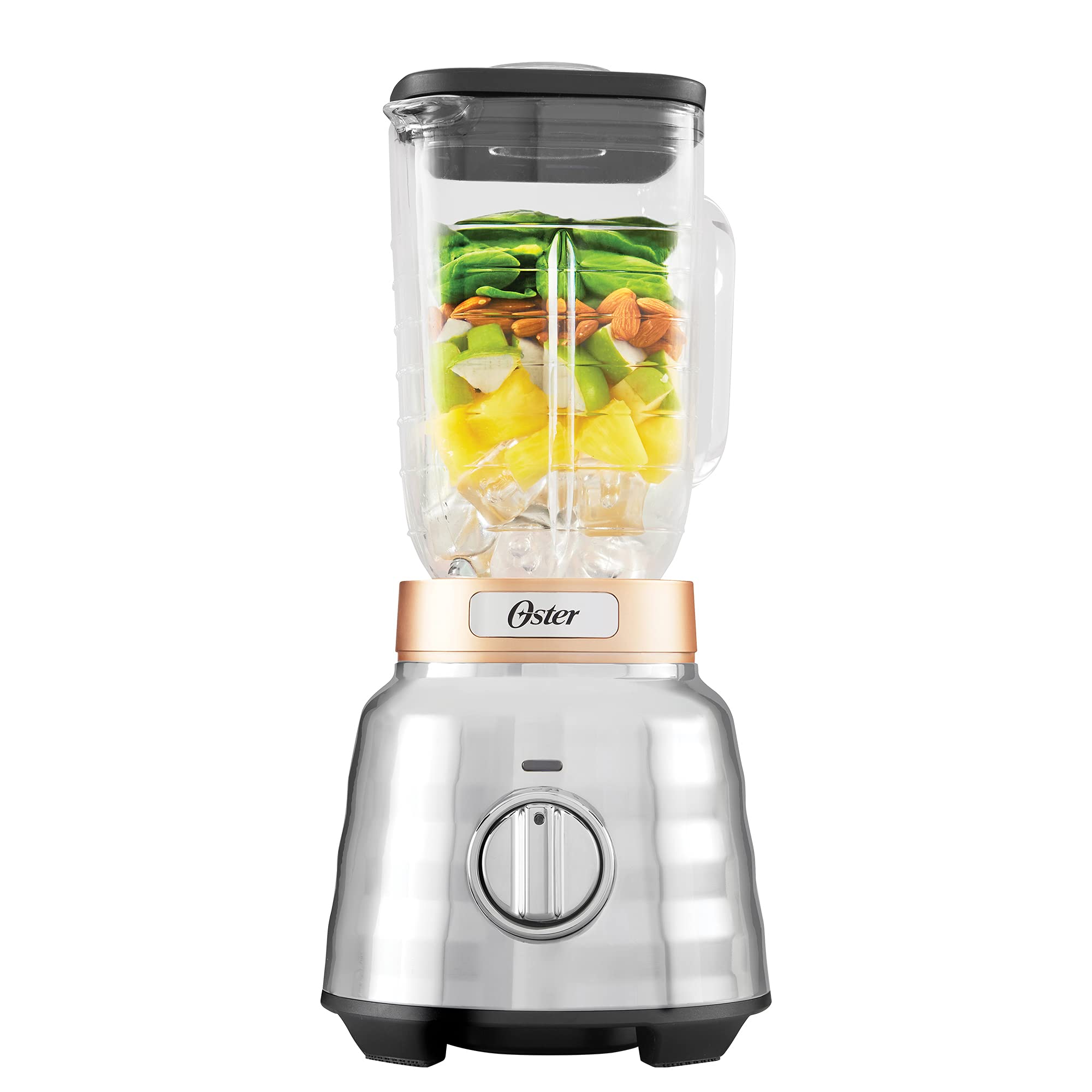 Oster BLSTPBRG Blender with Glass Jar - 6-Speed Knob Control for Smoothies, Shakes & Food Prep - Perfect for Home Kitchens & Smoothie Bars