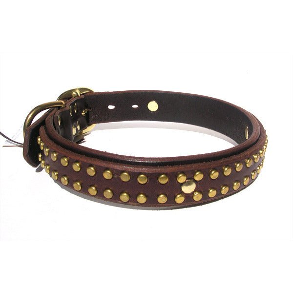 Premium Hamptons Leather Dog Collar - Handcrafted Genuine Leather Pet Collar with Adjustable Buckle for Small Medium Large Dogs - Perfect for Walks Training & Fashion Accessories