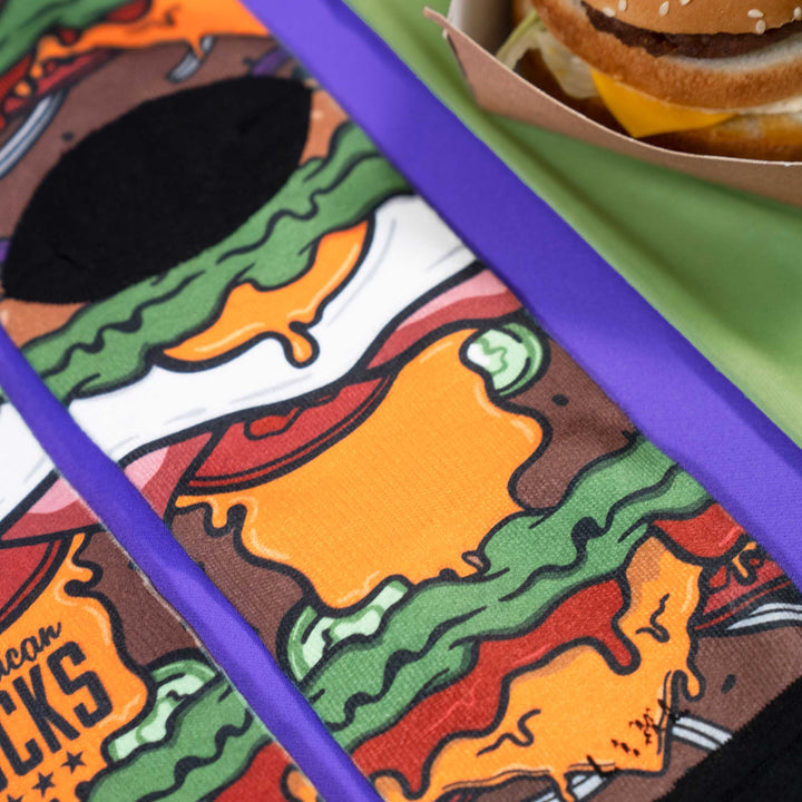 American Socks Signature Burger Mid High Socks - Comfortable Cotton Crew Socks for Men & Women - Perfect for Casual Wear, Sports, and Everyday Use