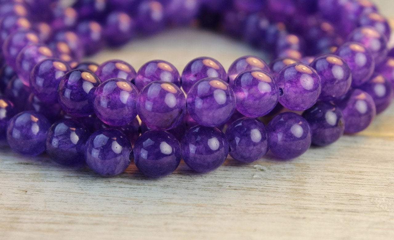 108 Bead Amethyst Meditation Mala Prayer Bracelet - Natural Healing Stone for Stress Relief, Yoga & Spiritual Practice - Perfect for Mindfulness, Chakra Balancing & Positive Energy