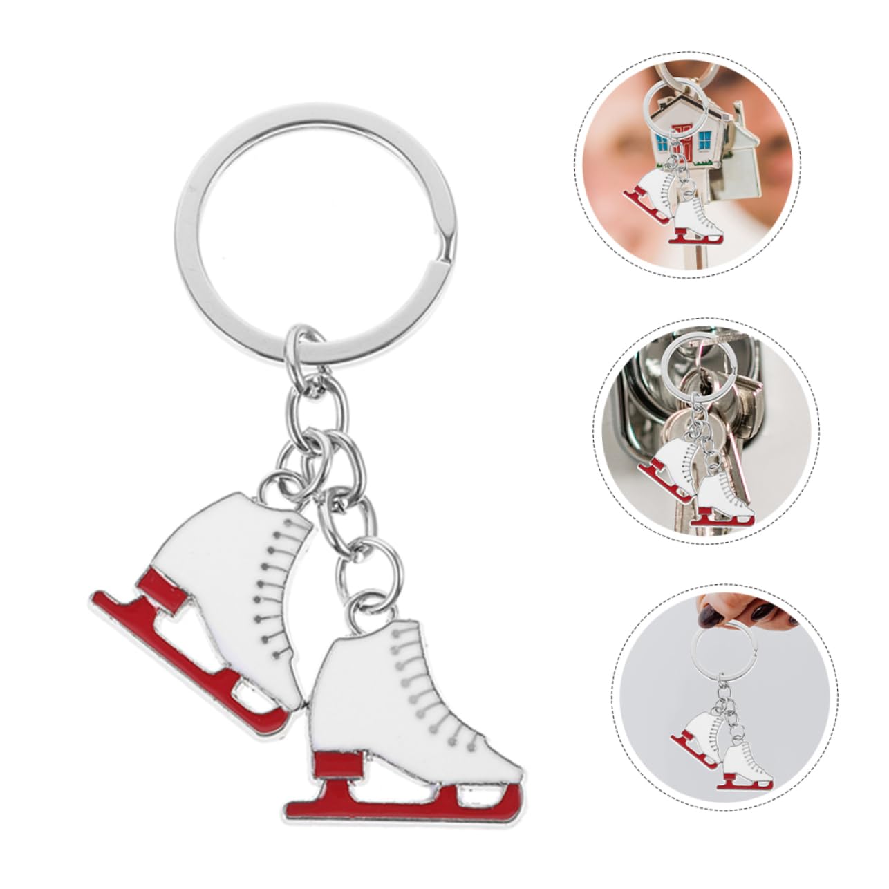 MILISTEN 3-Piece Skate Keychain Set - Mini Ice Skate Keychains, Novelty Metal Key Holders with Boot Keychain - Perfect for Skaters, Winter Sports Enthusiasts & Gift Giving