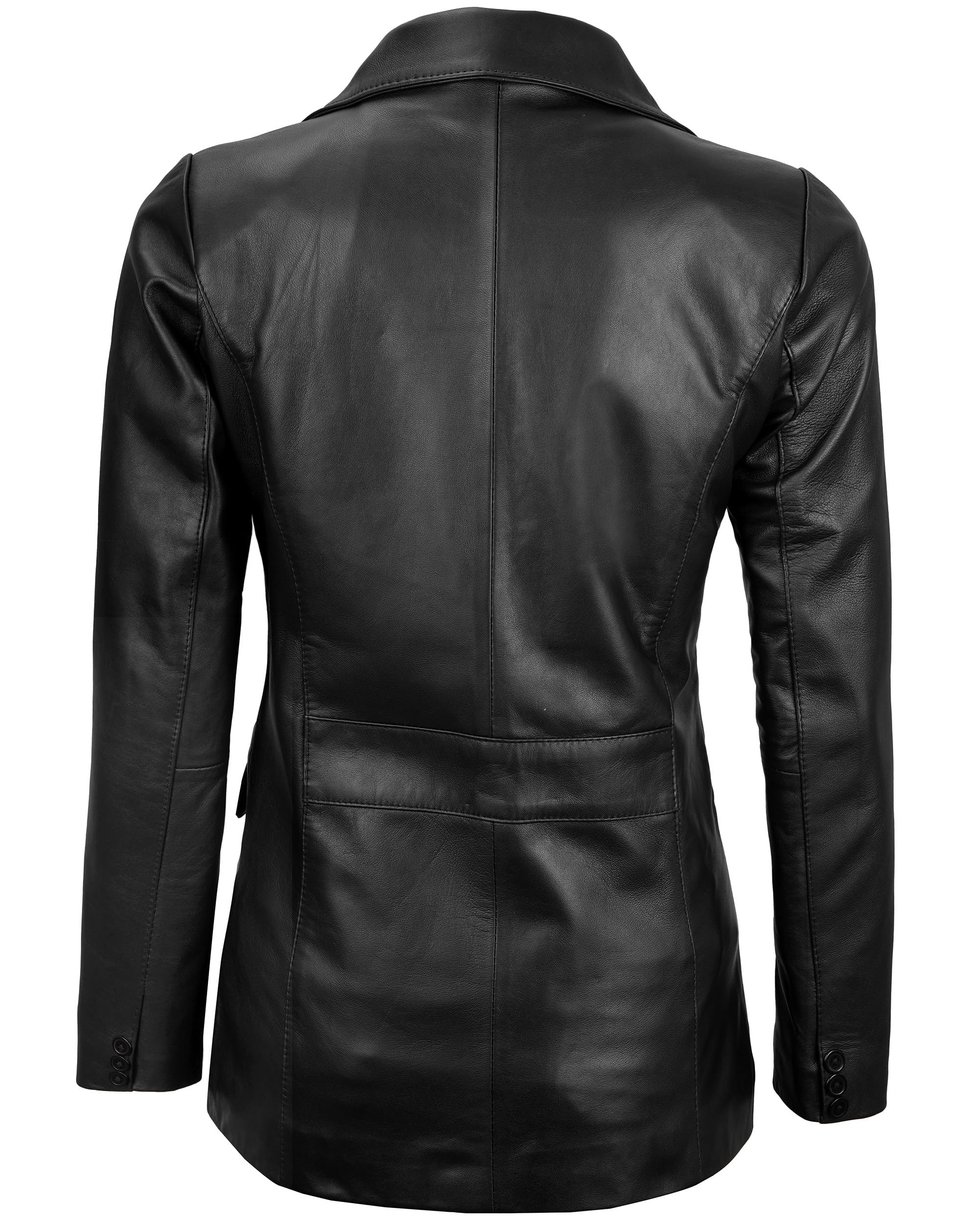 Genuine Lambskin Leather Blazers for Women - Business Casual Blazer Jackets - Premium Women's Office Wear & Evening Outfits