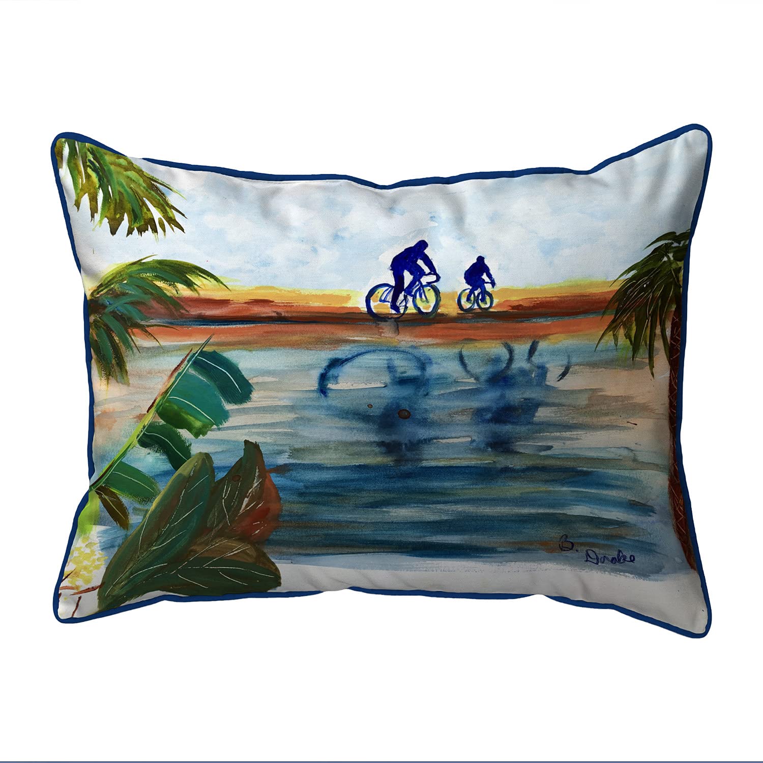 Betsy Drake HJ1198 Decorative Throw Pillow 16x20 Inches - Soft Multicolor Cushion for Sofa, Bed, Living Room & Home Decor