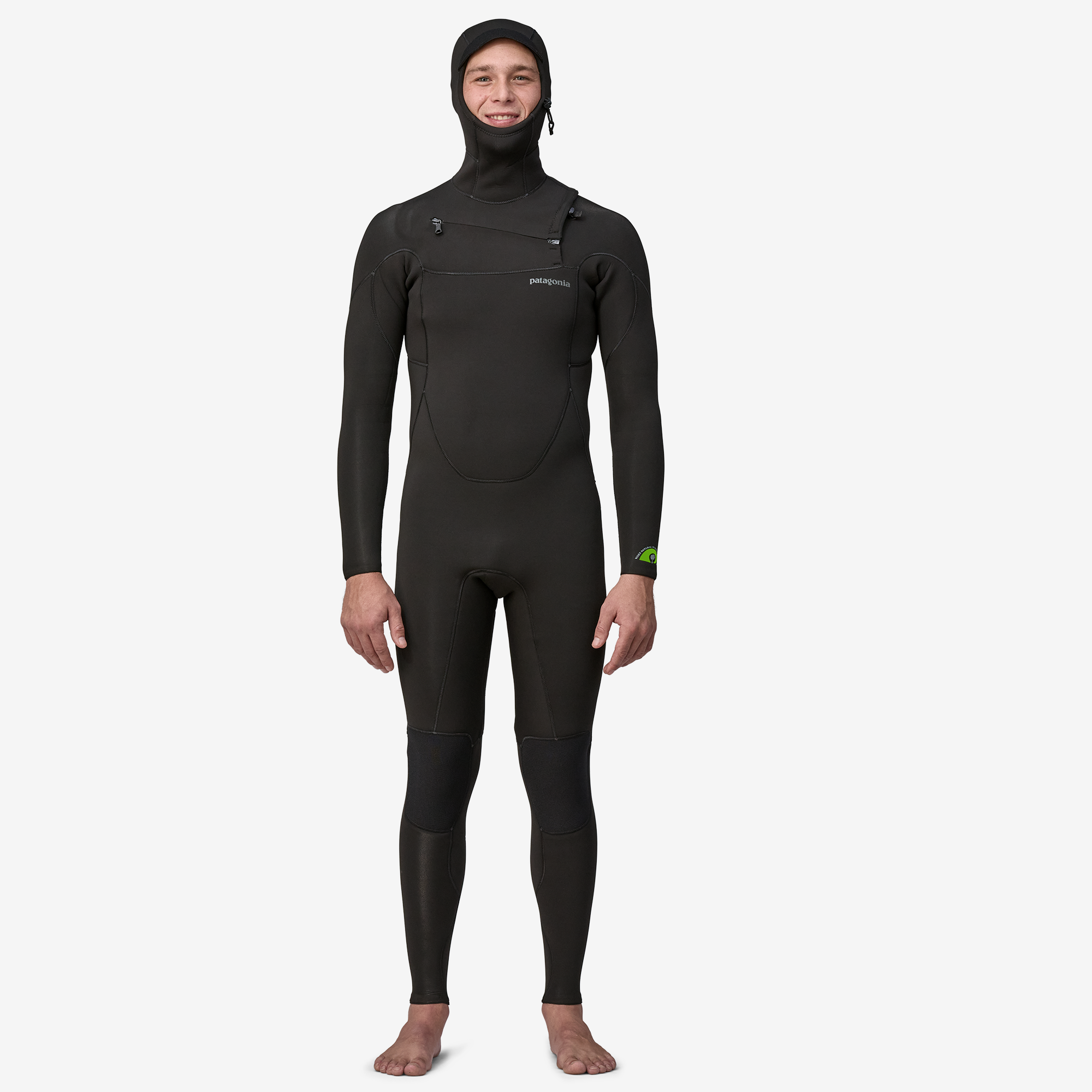 Men's R2 Yulex Regulator Front Zip Hooded Wetsuit - Premium Full Body Surfing & Diving Suit for Cold Water Protection