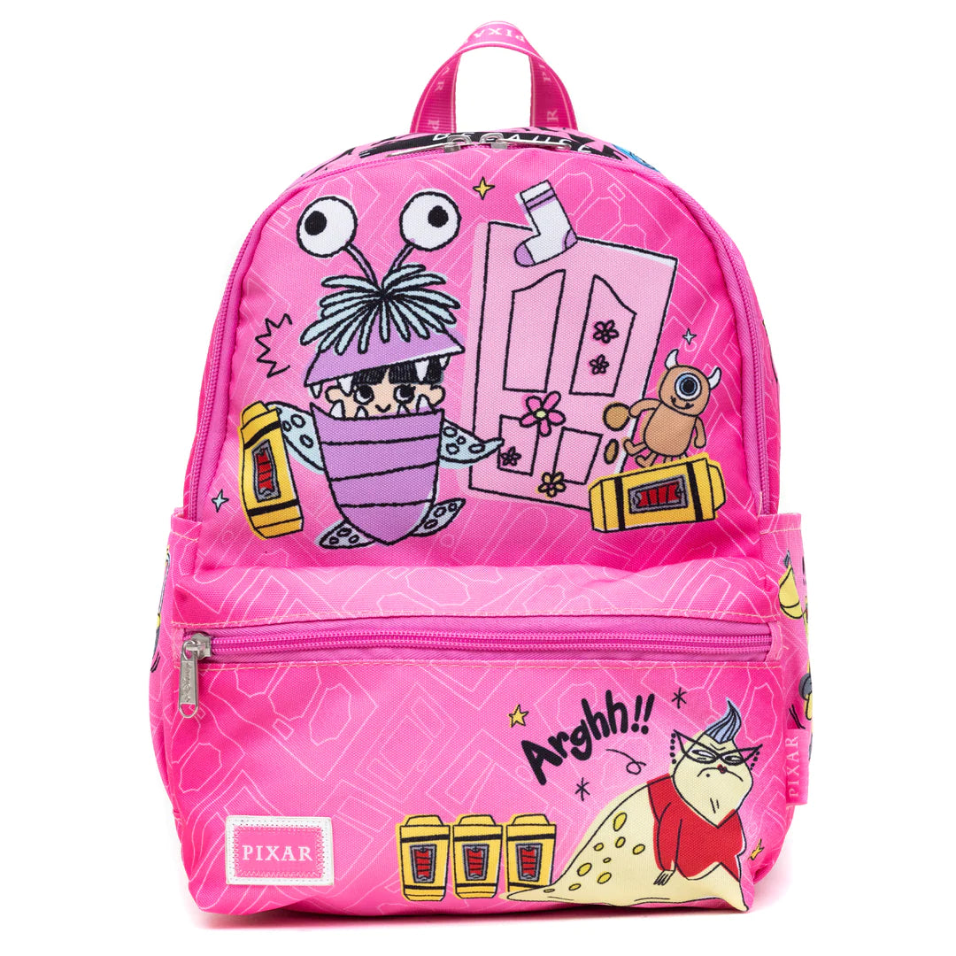Monsters Inc 13 Inch Mini Backpack for Kids - Lightweight Nylon School Bag with Adjustable Straps - Perfect for School, Travel & Disney Theme Park Visits