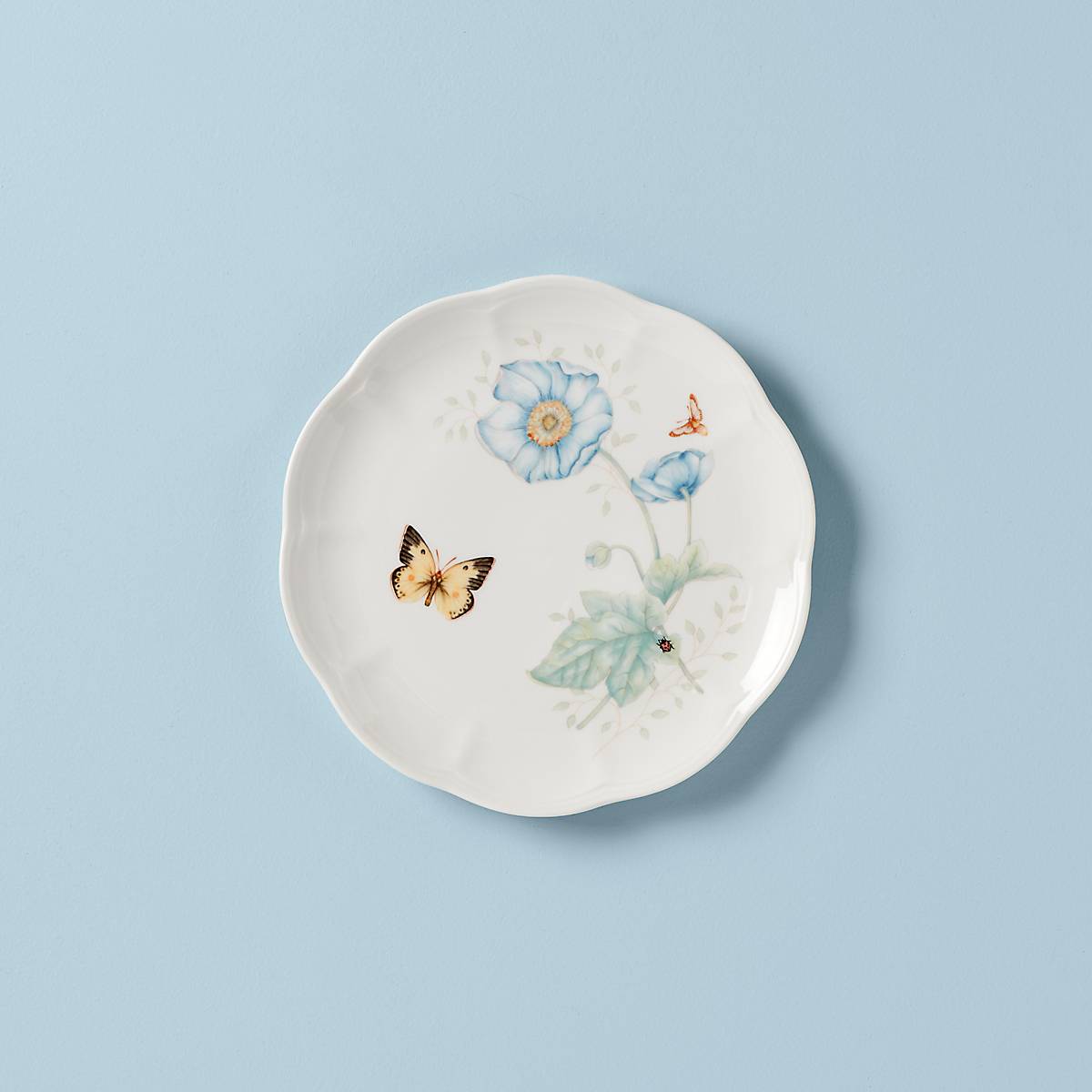 Butterfly Meadow Monarch Accent Plate - Elegant Floral Dinnerware for Special Occasions | Perfect for Wedding, Bridal Shower, and Spring Table Decor