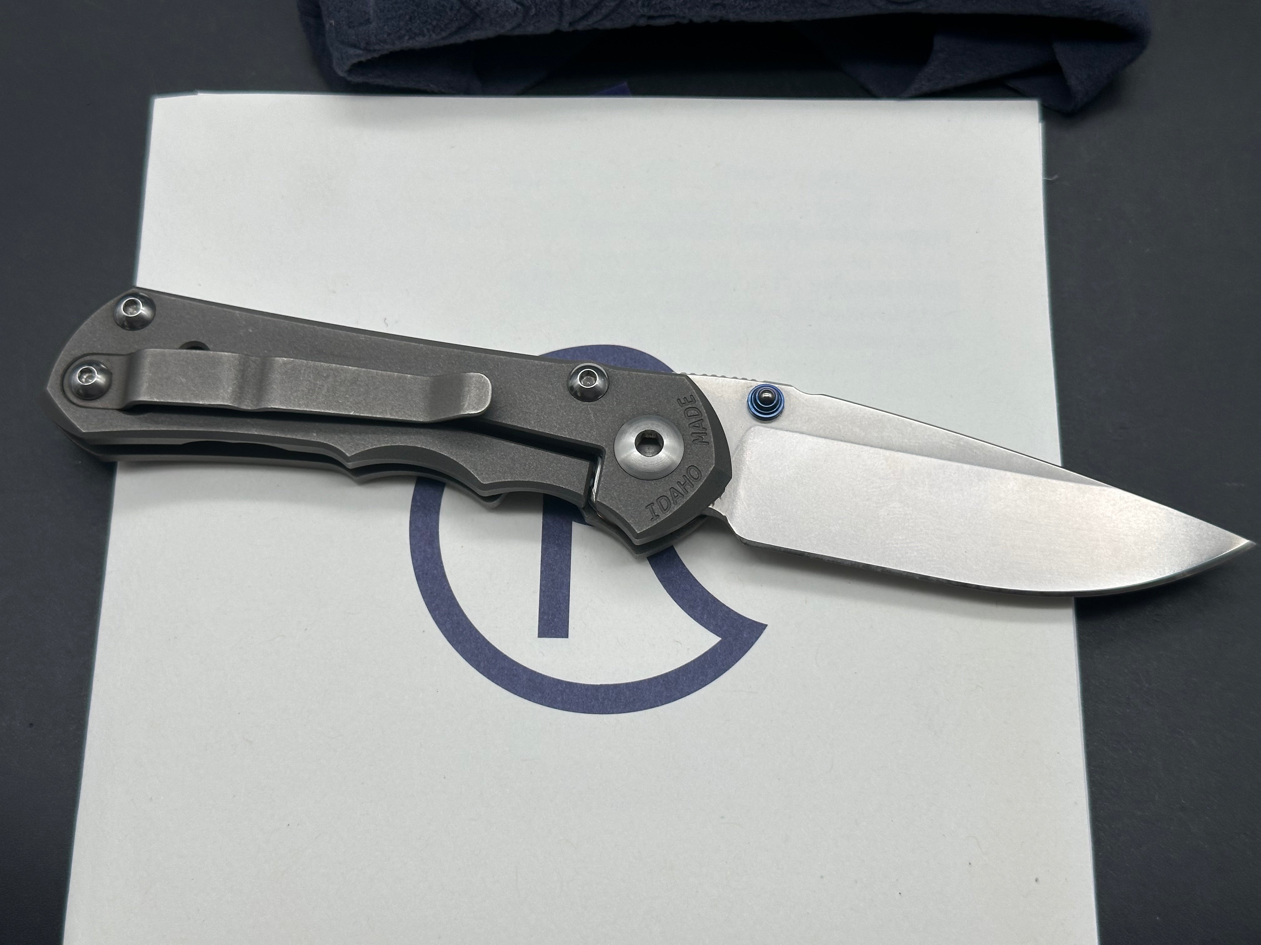 CRK Small Inkosi S35V Plain Jane Drop Point Folding Knife - EDC Pocket Knife for Outdoor, Camping & Everyday Carry