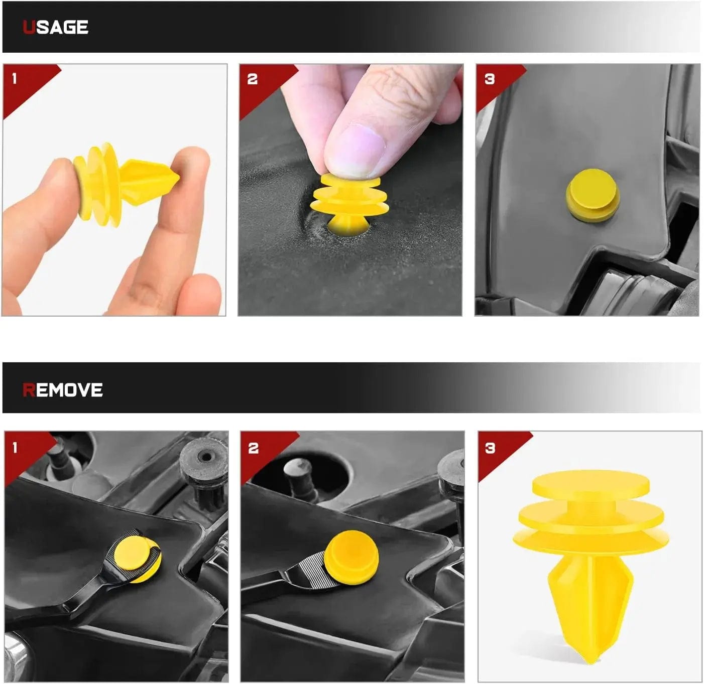 100 Pcs 18.5mm Hole 10mm Door Trim Panel Clips for Jeep 1999-2015, Dodge 2007-2015, Chrysler 2001-2010 - Compatible with 6507055AA & 6507686AA - Perfect for Interior Door Panel Repair and Replacement