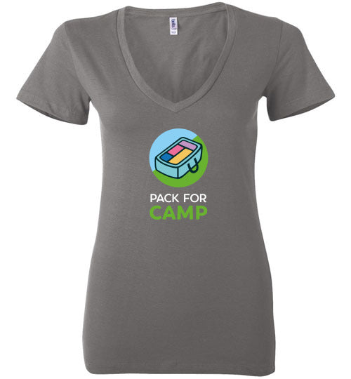 Bella Women's Deep V Neck T-Shirt - Soft Casual Short Sleeve Tee for Everyday Wear | Perfect for Work, Outings & Layering